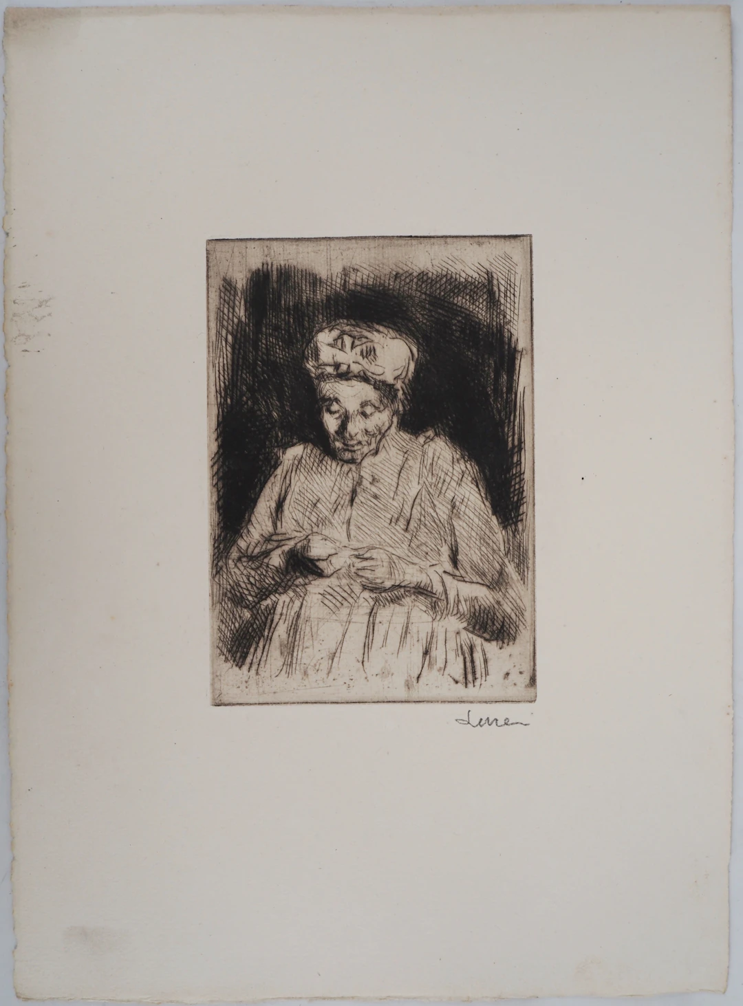 Maximilien LUCE - La Dentelière Vers 1895 - Gravure originale signée