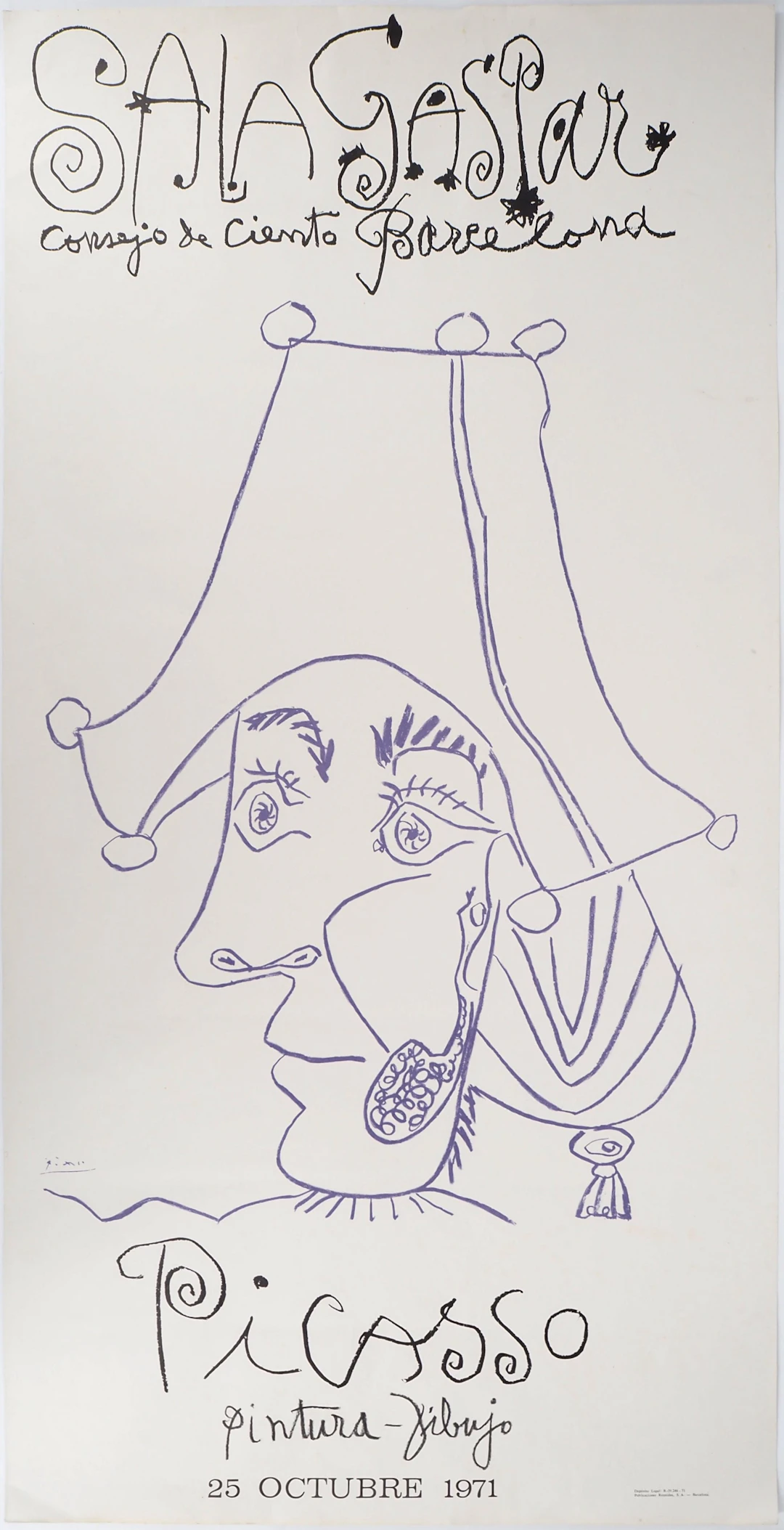 Pablo PICASSO : Exposition Sala Gaspar Barcelone - Affiche originale signée