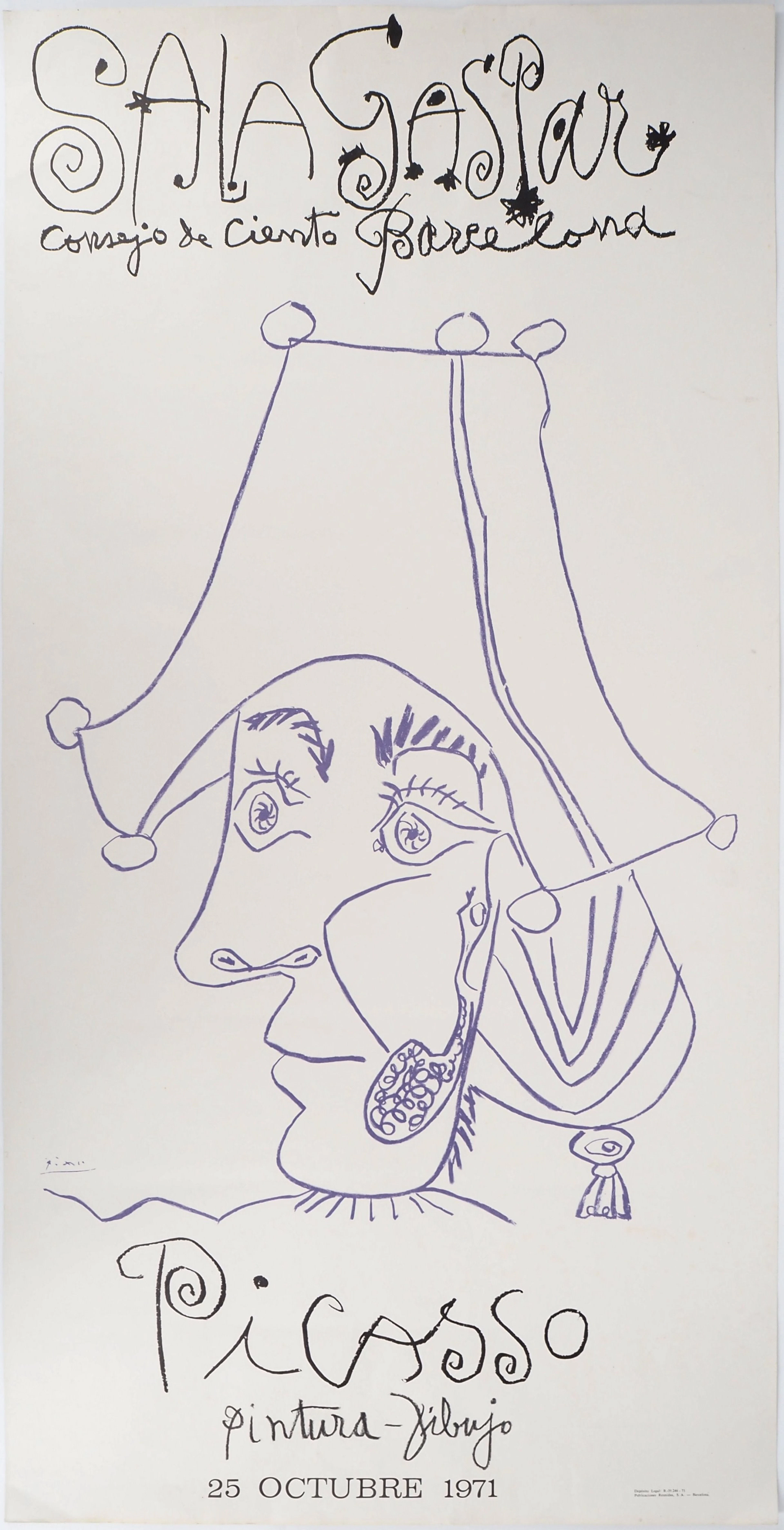 Pablo PICASSO : Exposition Sala Gaspar Barcelone - Affiche originale signée