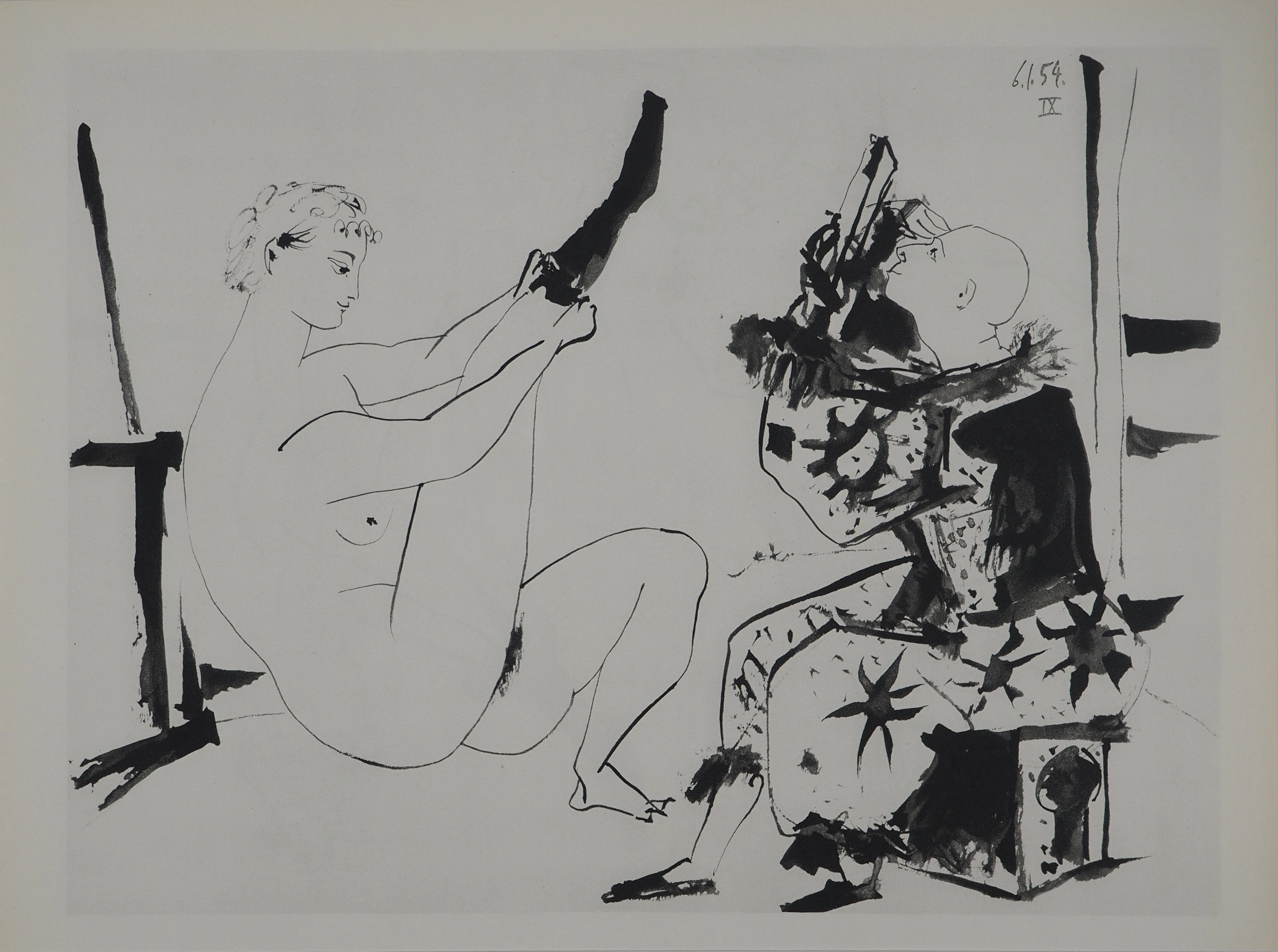 Pablo PICASSO : Comédie Humaine, La jeune fille aux bas et le clown