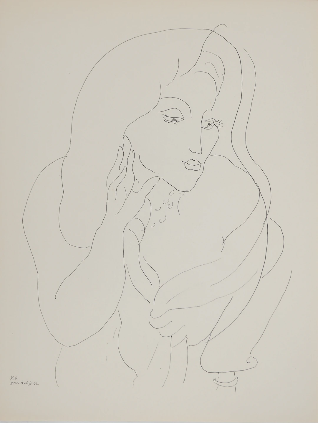 Henri MATISSE : Adieux à la fenêtre, Lithographie signée