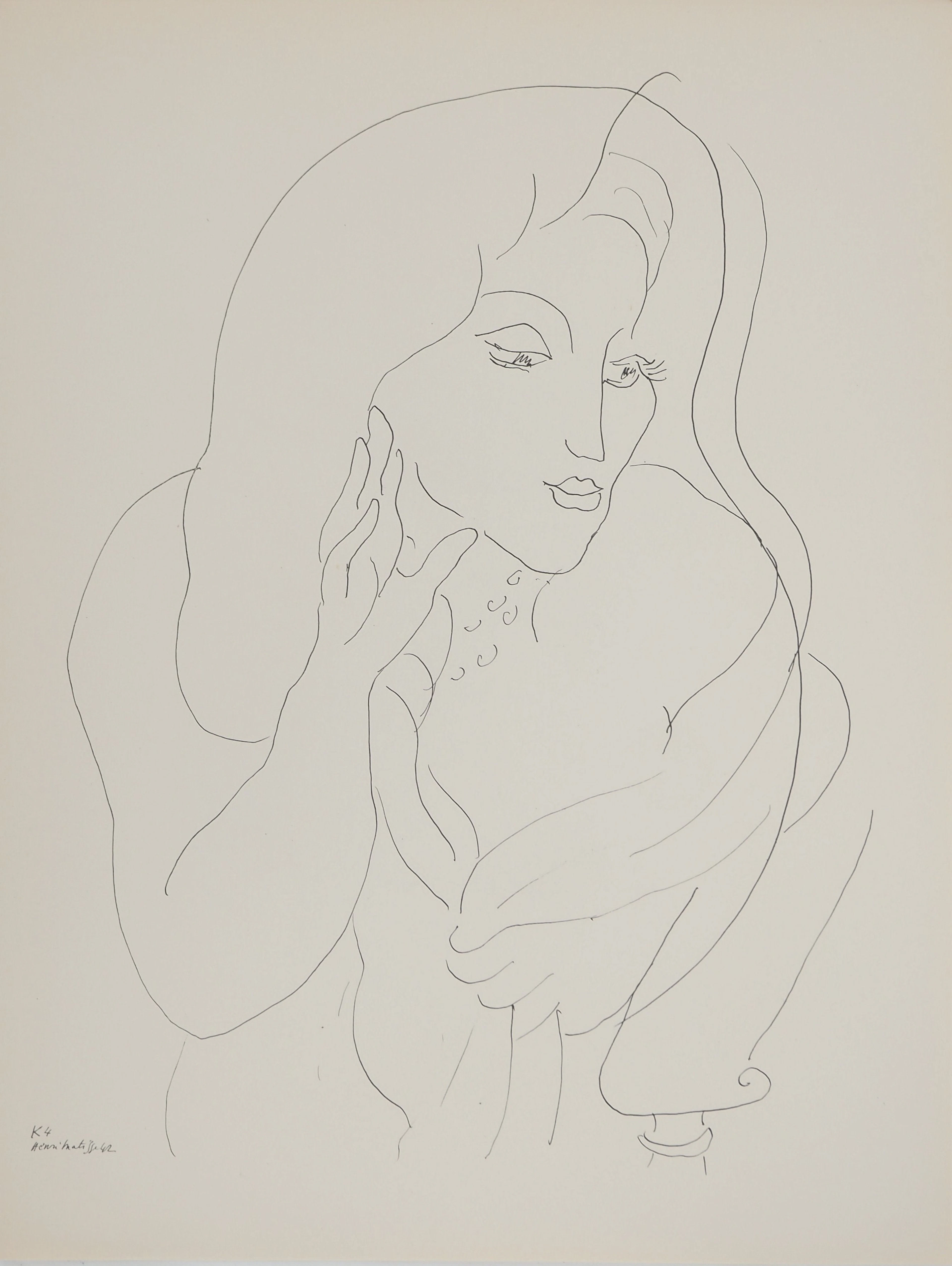 Henri MATISSE : Adieux à la fenêtre, Lithographie signée