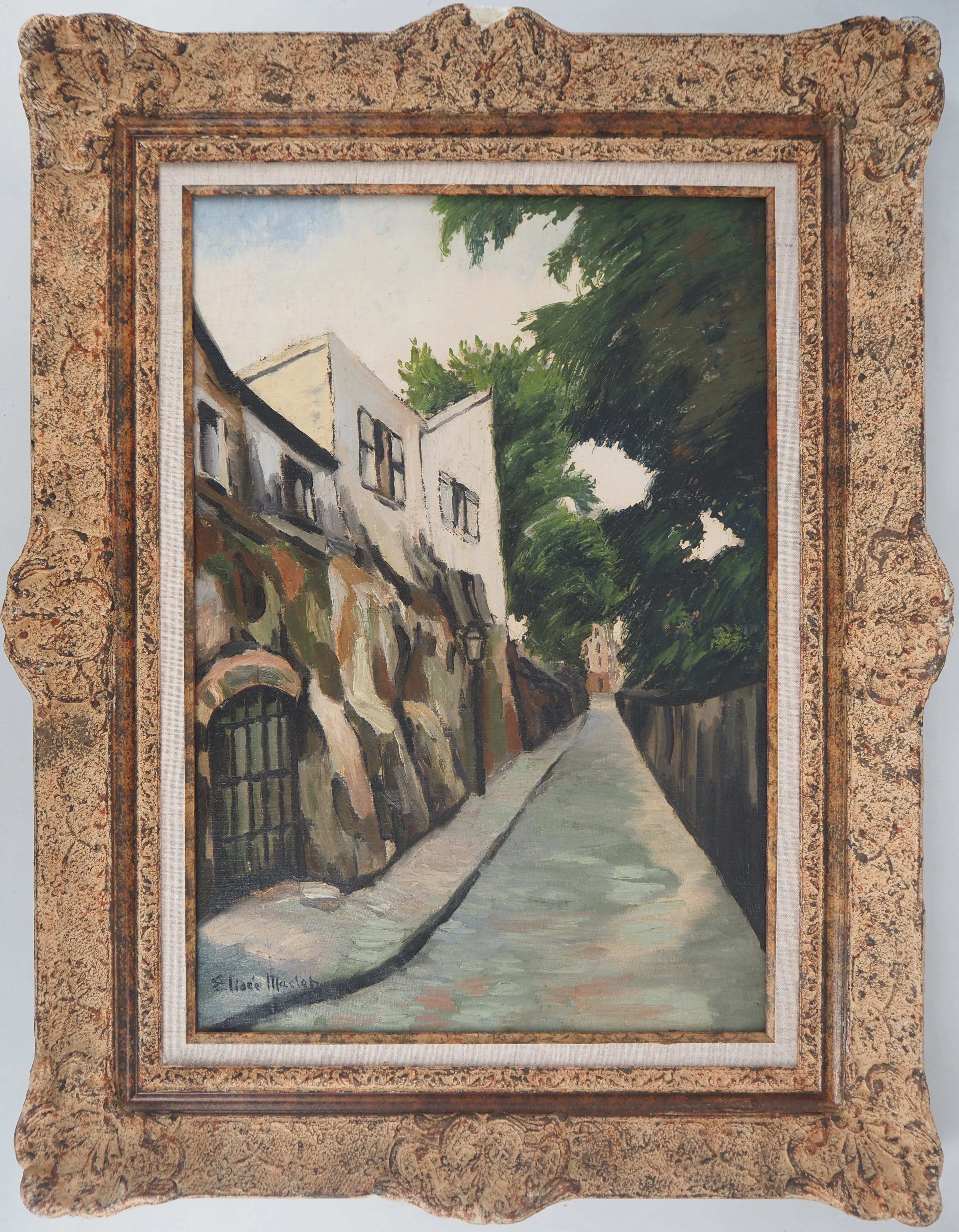 Elisée Maclet - Montmartre, Rue des Saules - Huile sur toile Signée