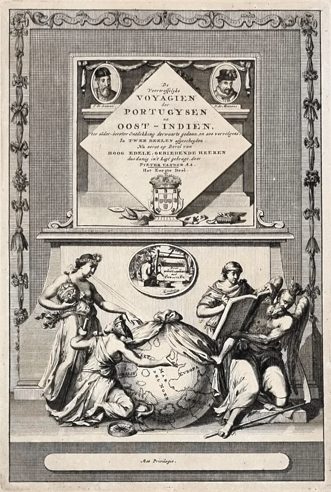 Jan Goeree (d’après) - Les principaux voyages des Portugais - gravure XVIIème