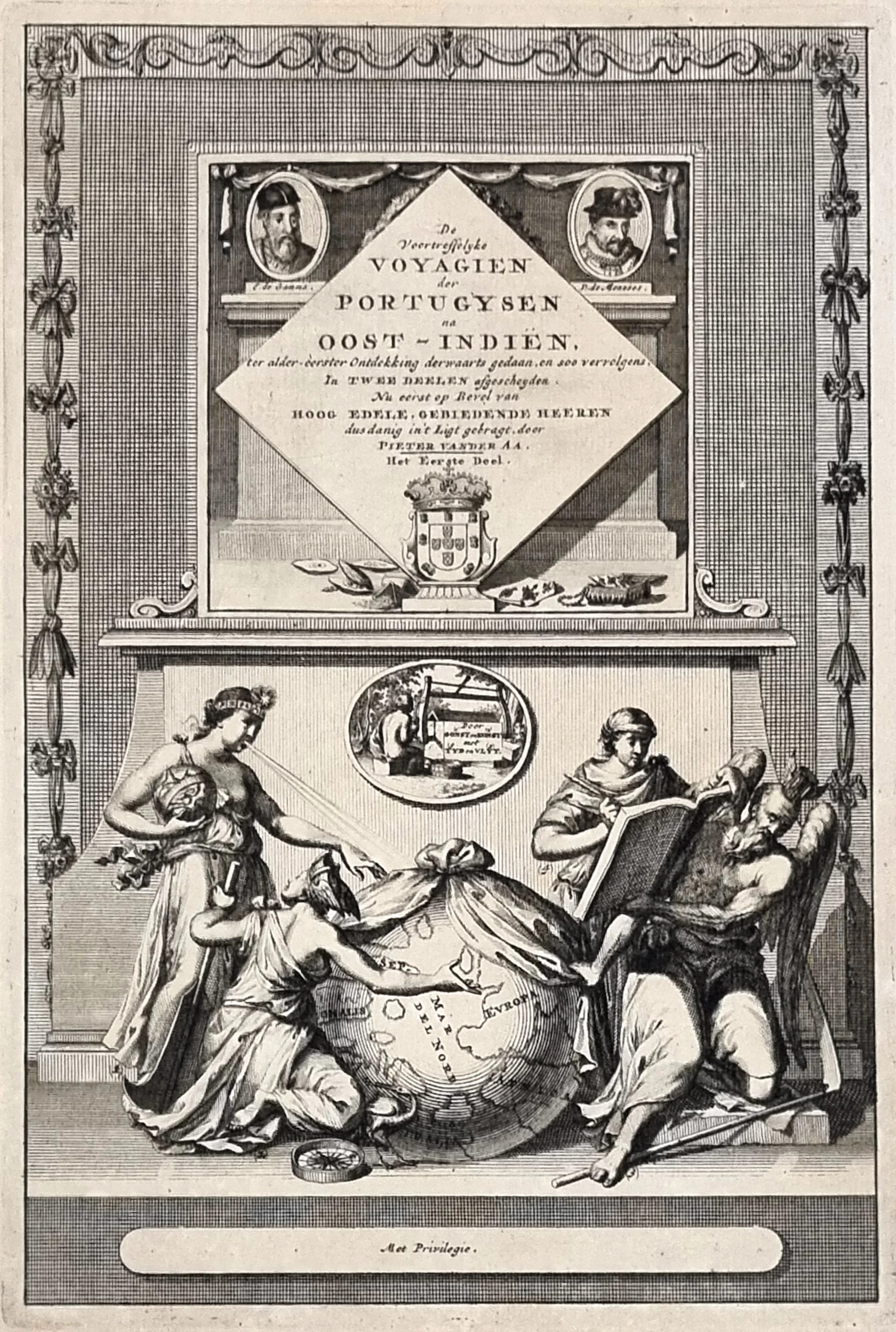 Jan Goeree (d’après) - Les principaux voyages des Portugais - gravure XVIIème