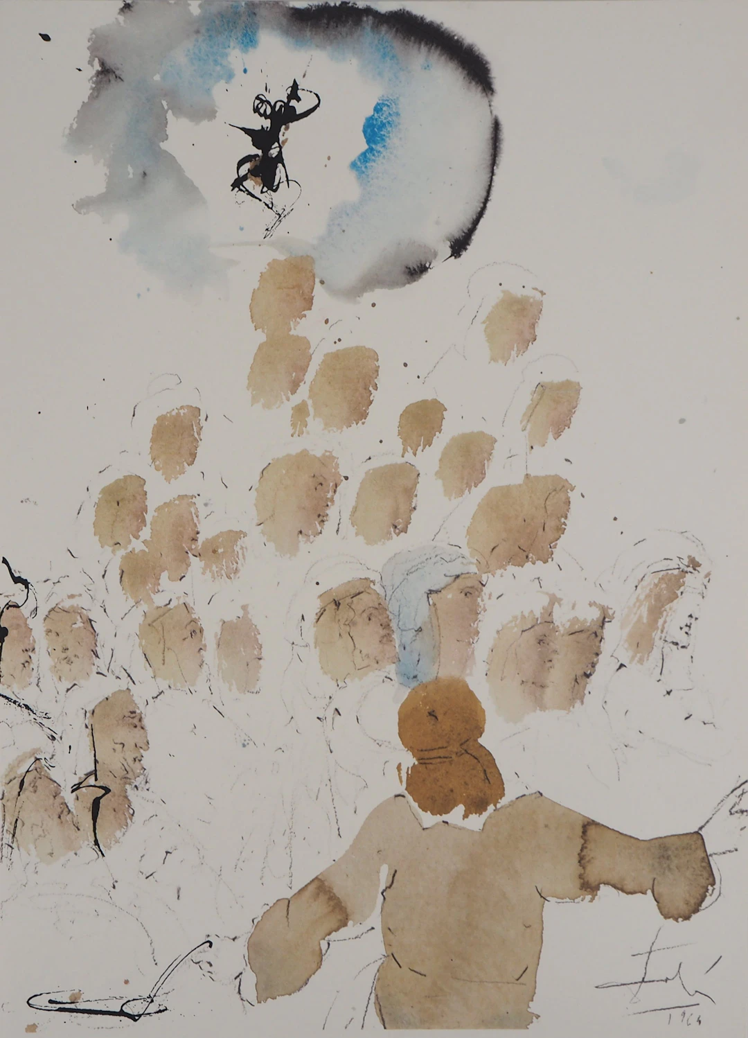 Salvador DALI : Biblia Sacra - Les Marchands du Temple - Lithographie Signée