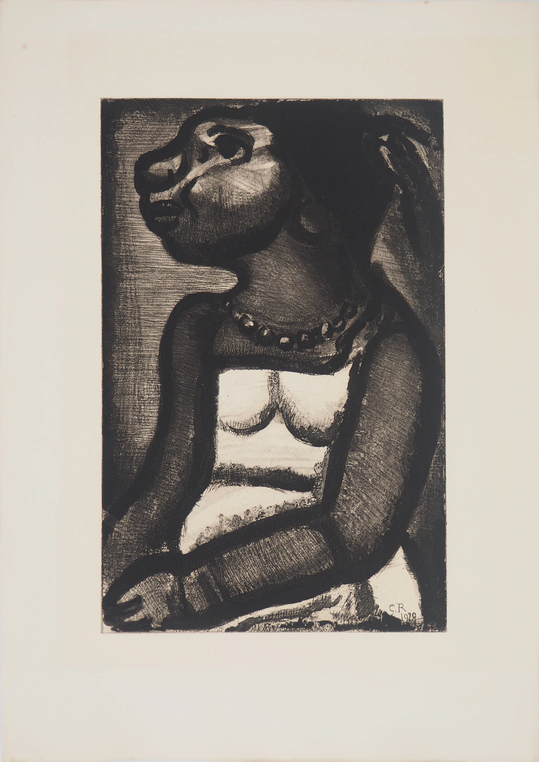 Georges ROUAULT - La femme au collier de perles, 1928 - Gravure originale