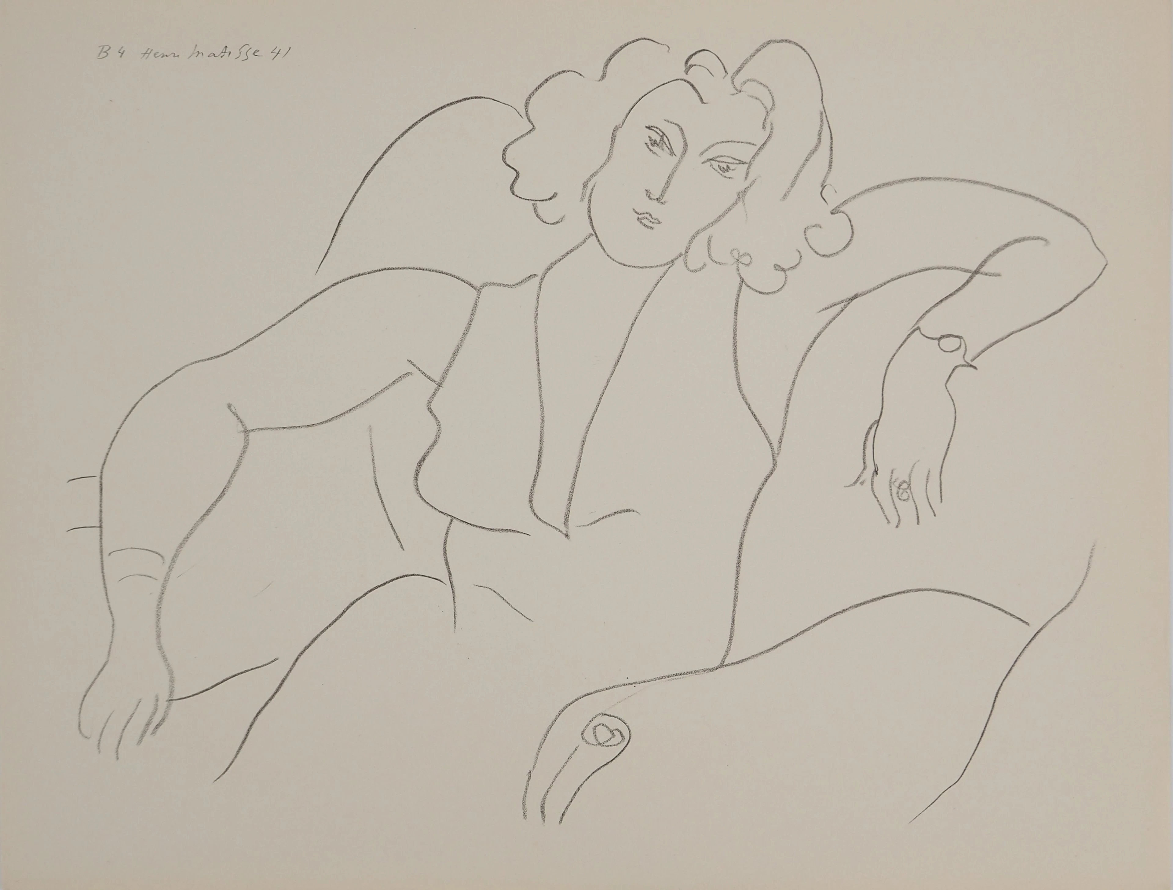 Henri MATISSE : Jeune femme assise, Lithographie signée