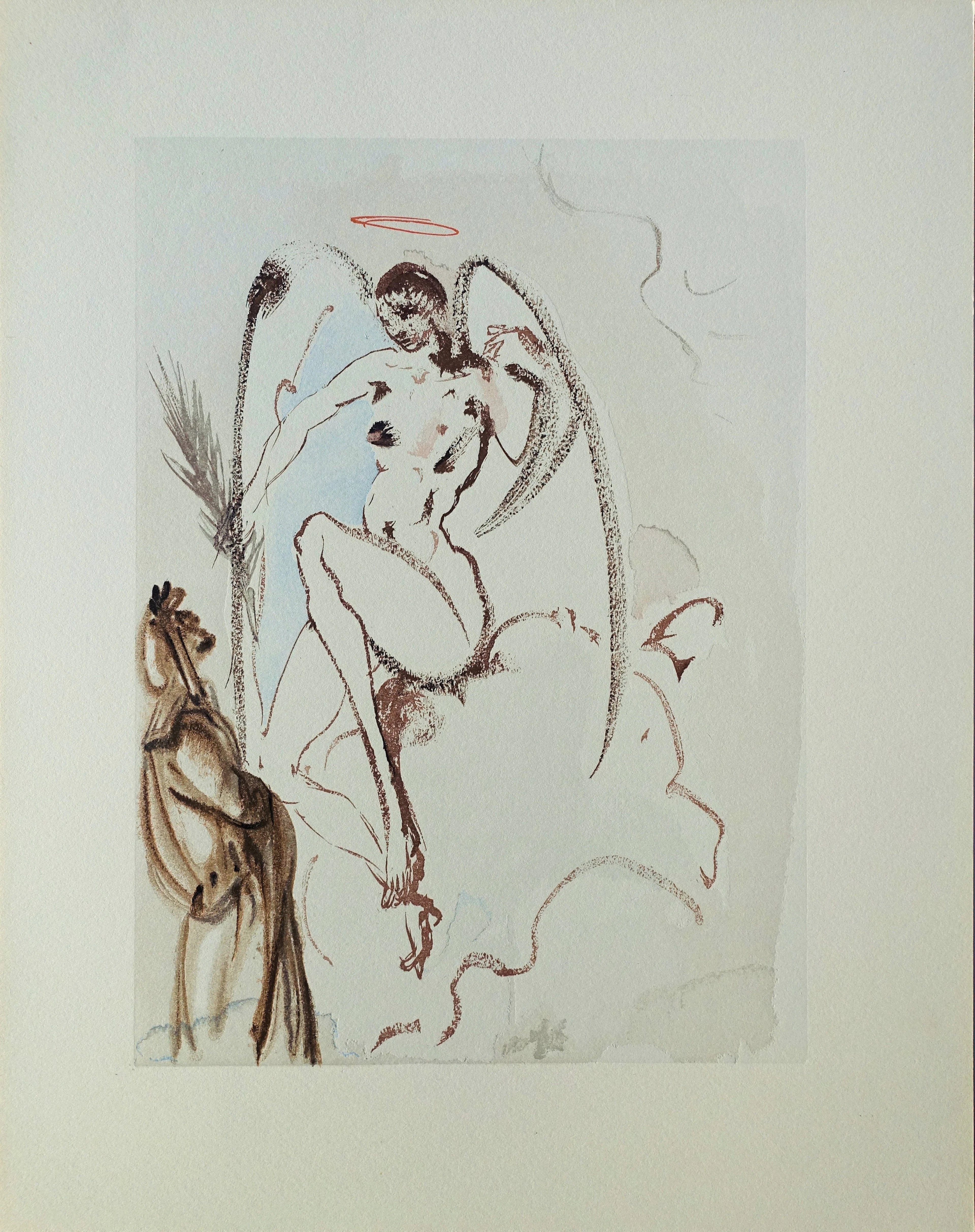 Salvador DALI : L’Archange Gabriel, Bois gravé original