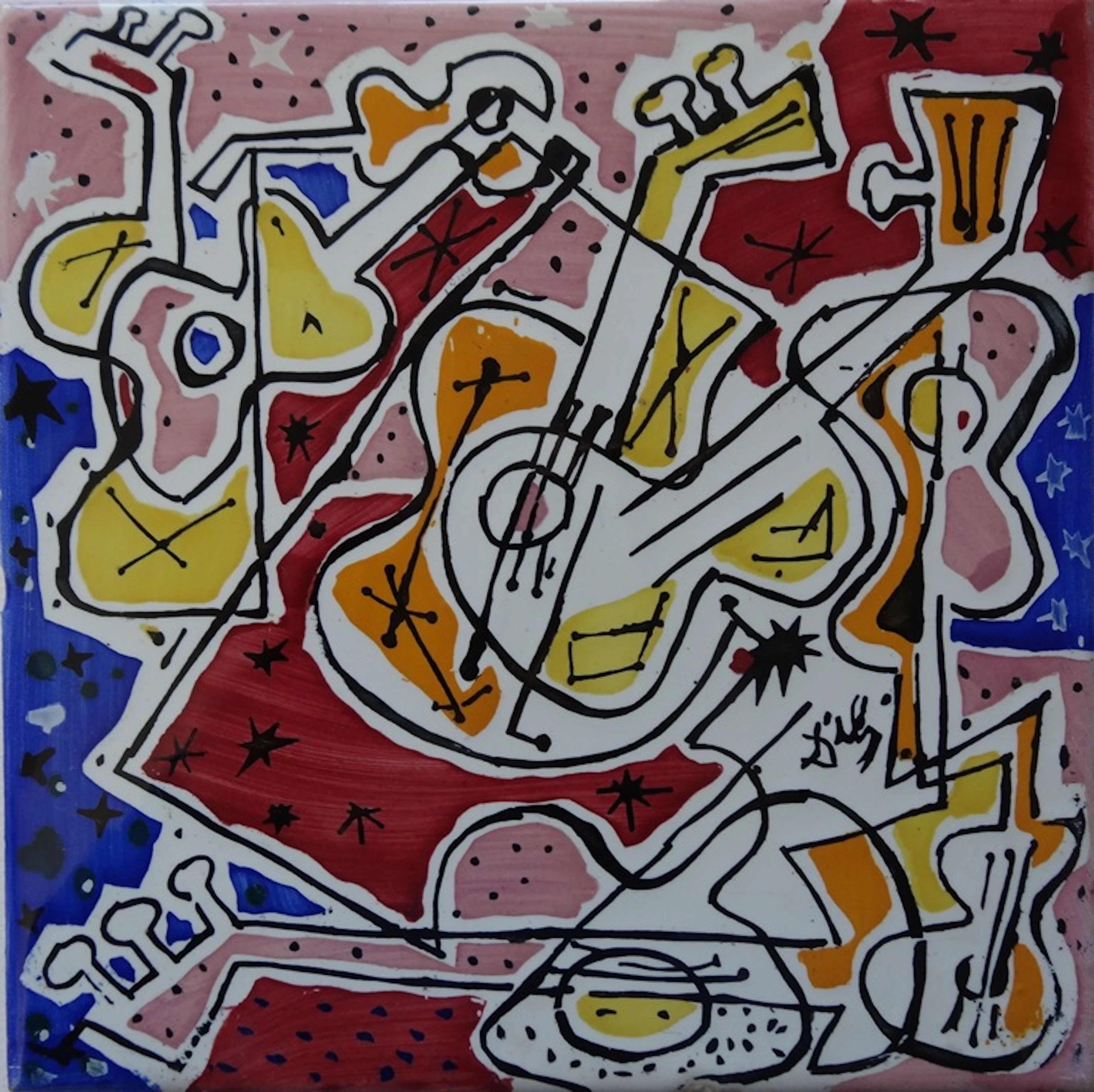 Salvador DALI (d’après) - Guitares espagnoles, 1954, Céramique originale signée