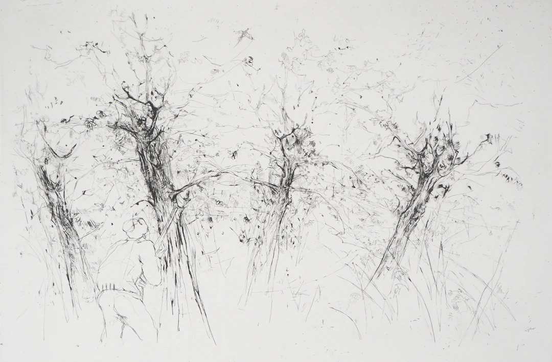 Yves- Jean COMMERE : Chasseur à l’affût - Gravure originale signée