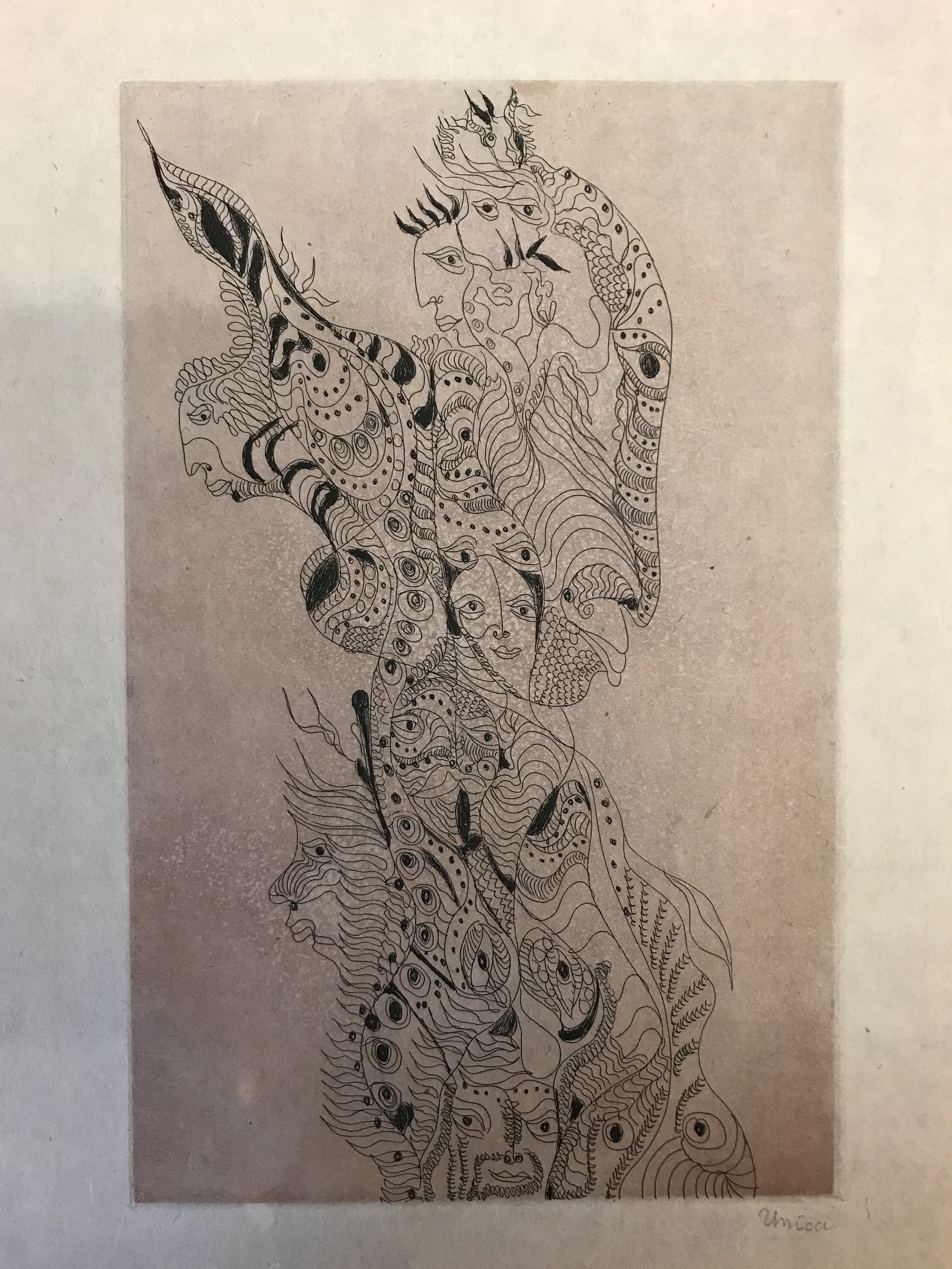 Unica ZÛRN - Oracles et spectacles #4, 1967 - Gravure signée au crayon