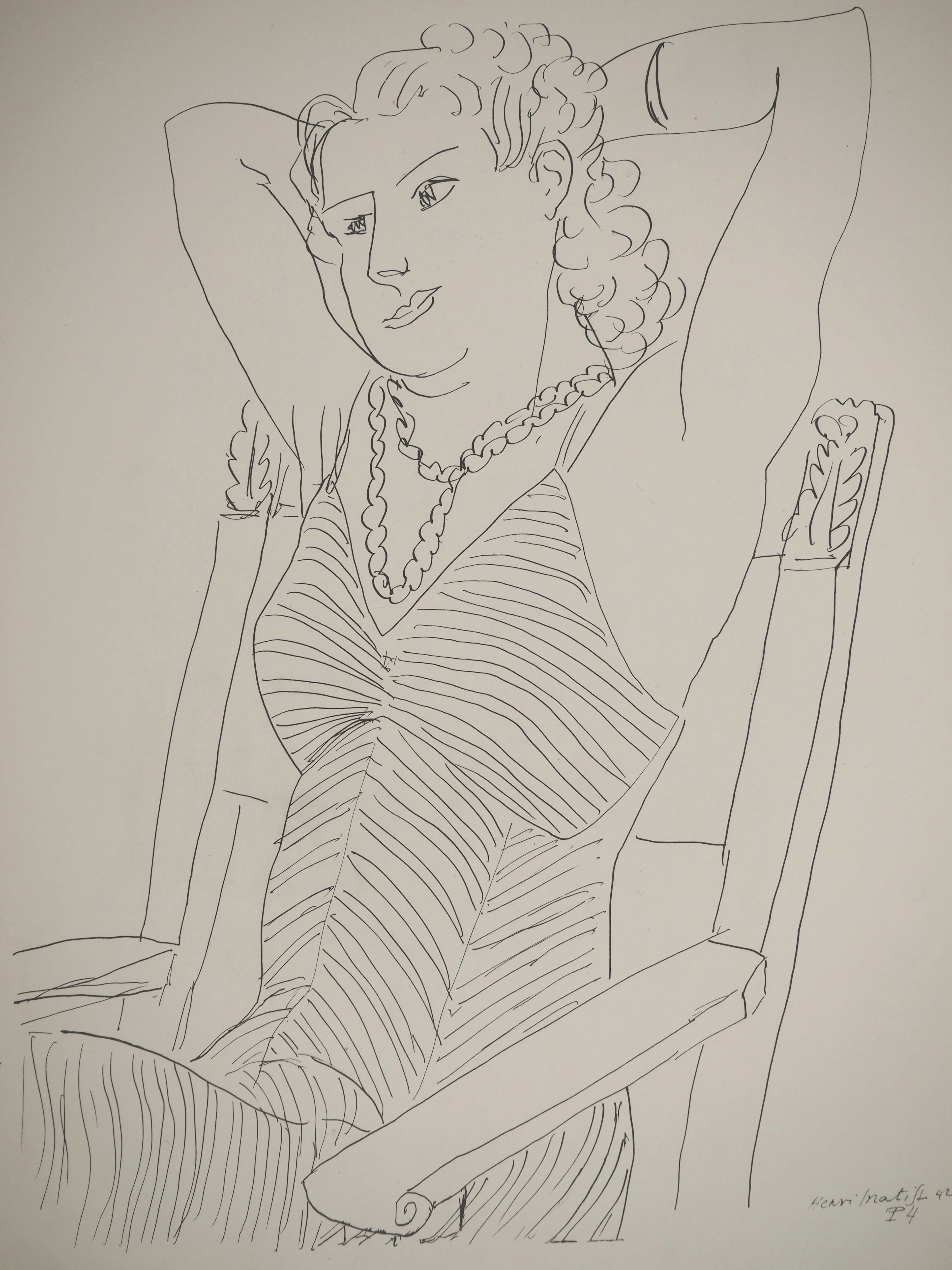 Henri MATISSE : La muse paisible, Lithographie signée