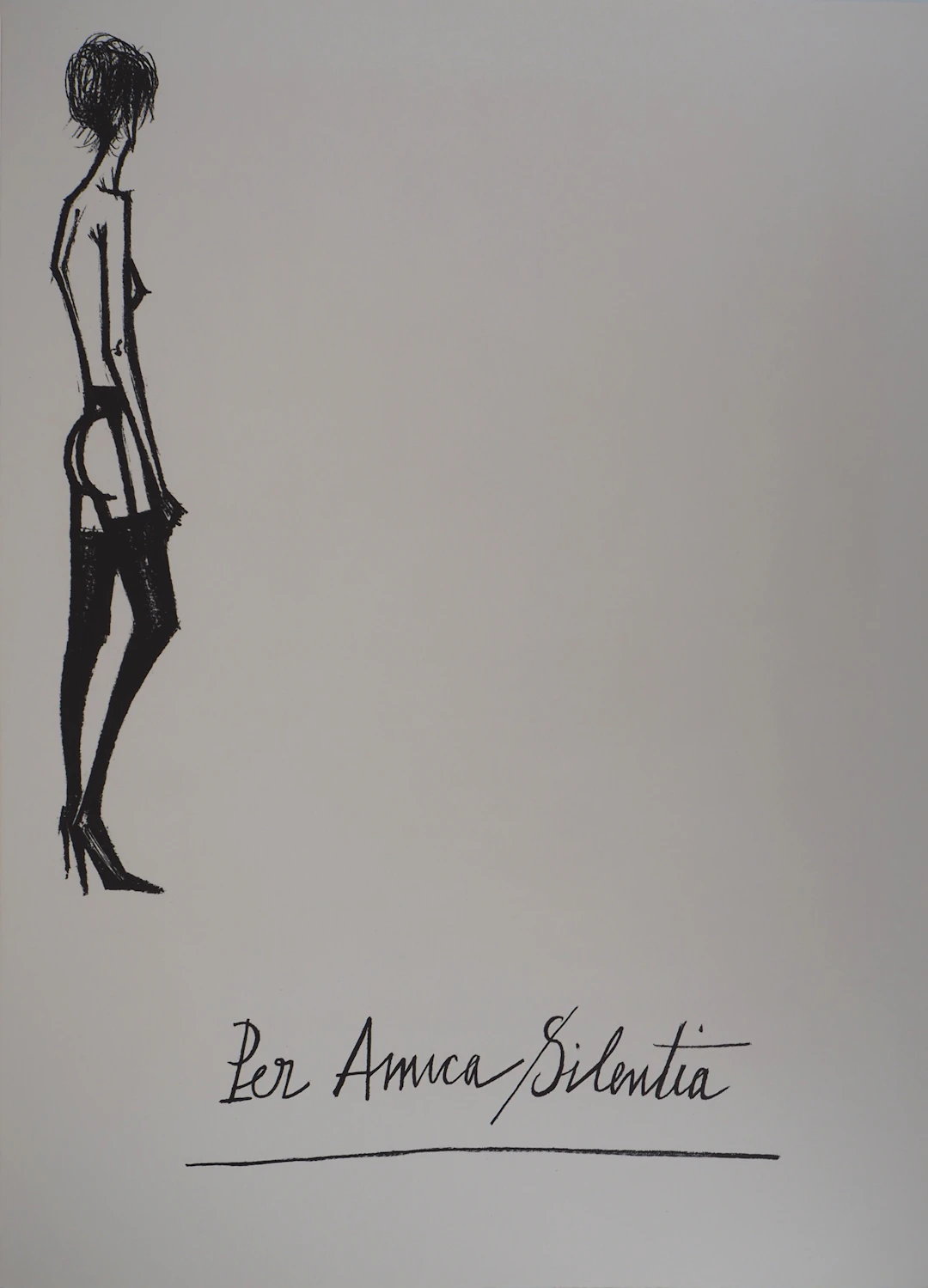 Bernard BUFFET : Nu en jarretelles, Per Amica Silentia, Lithographie originale