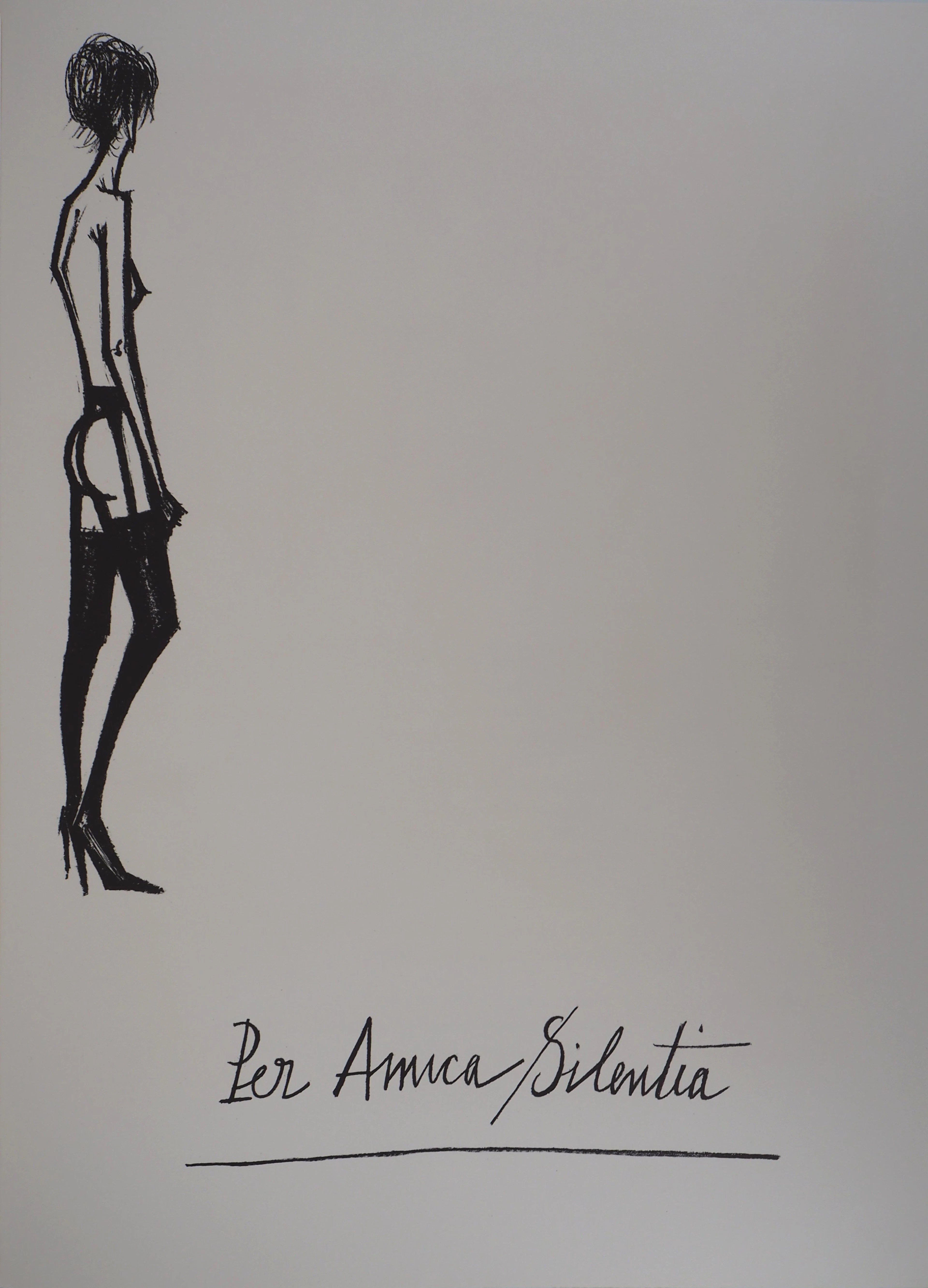 Bernard BUFFET : Nu en jarretelles, Per Amica Silentia, Lithographie originale