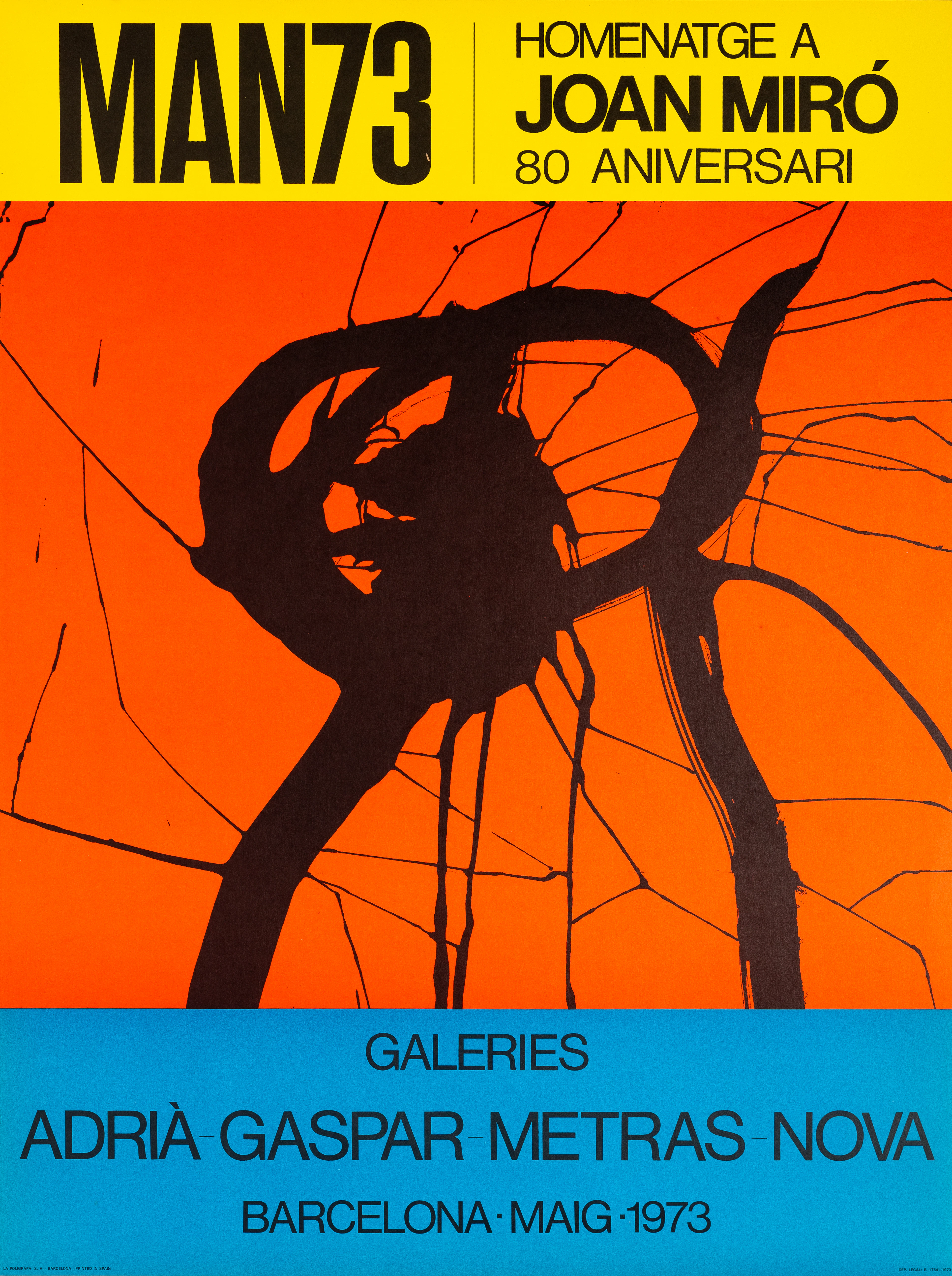 Joan MIRO : Galerie Gaspar 1973 - Lithographie originale
