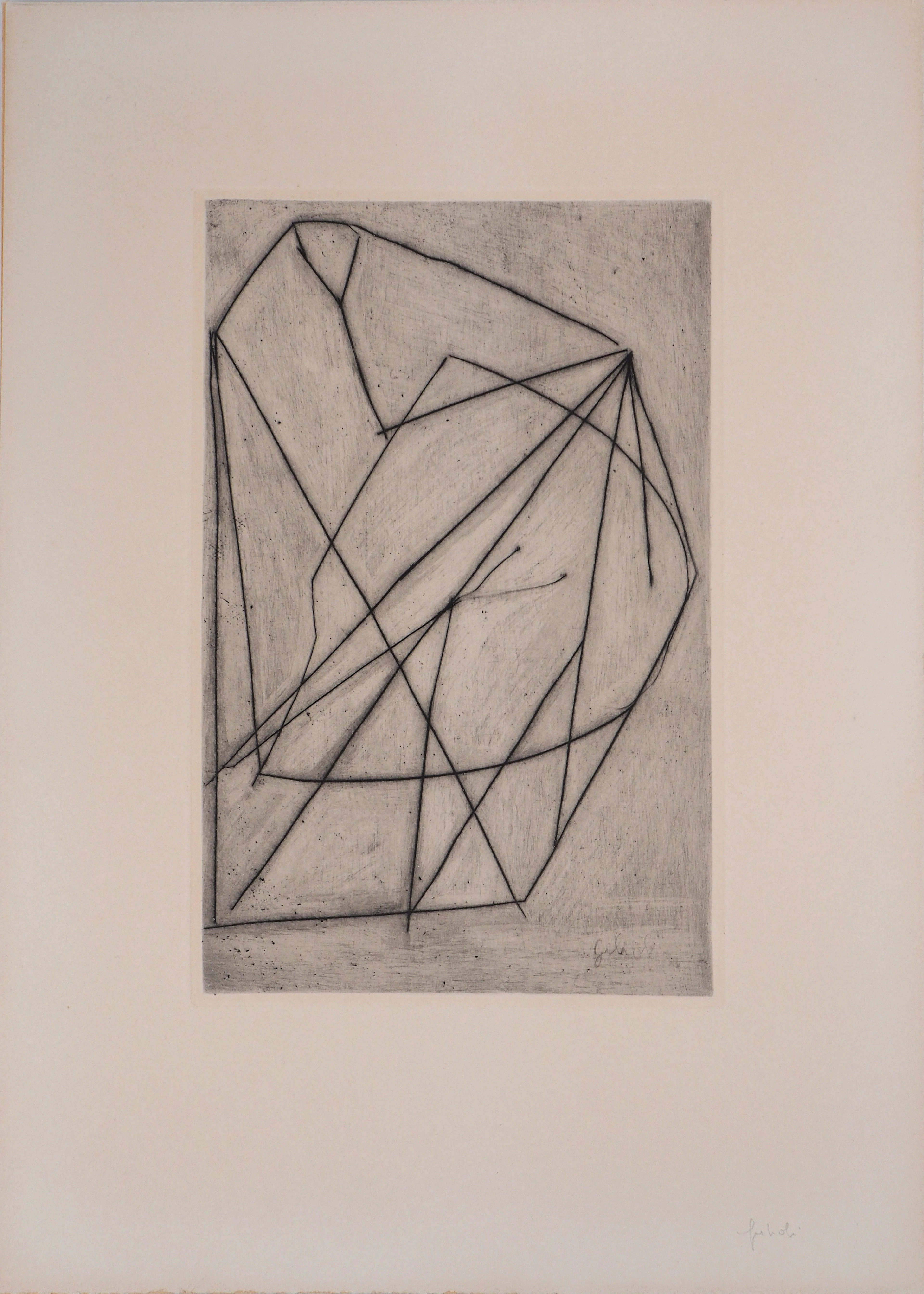 Émile GILIOLI : Lanciers, 1962 - Gravure originale signée
