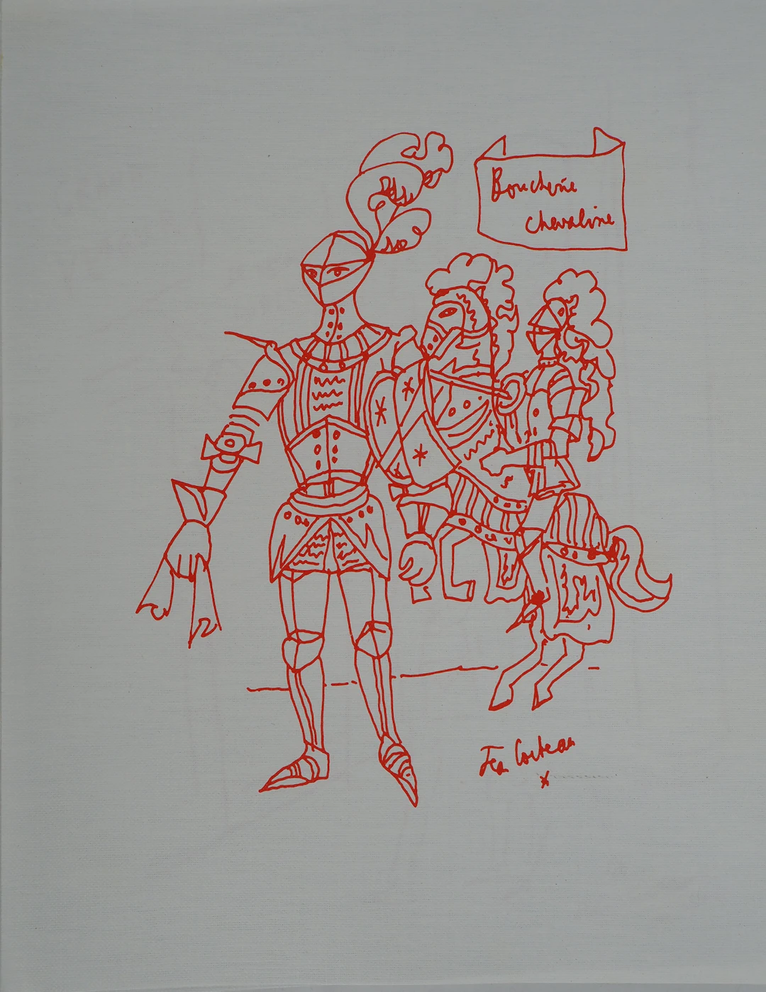 Jean COCTEAU : Chevalier du goût, Lithographie originale signée