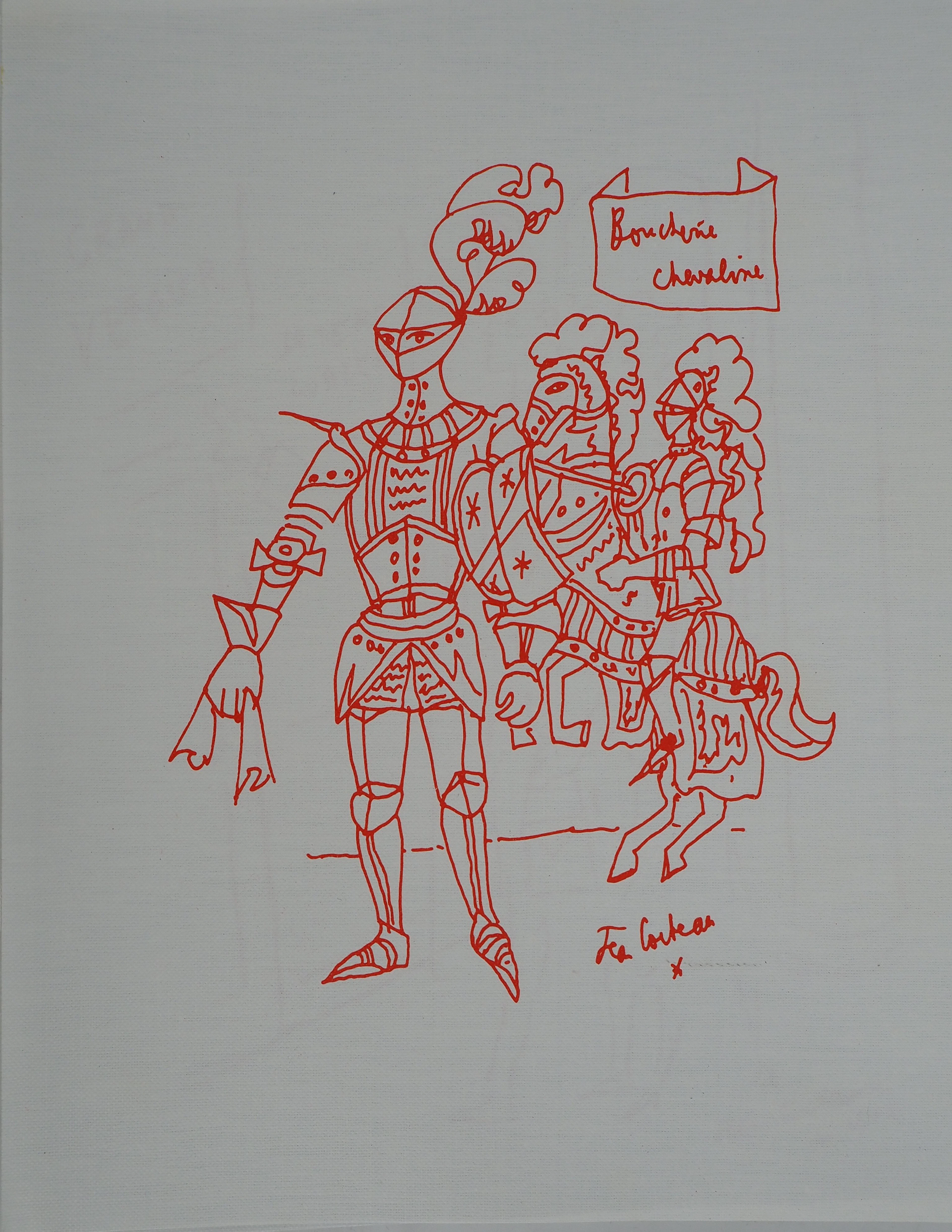 Jean COCTEAU : Chevalier du goût, Lithographie originale signée