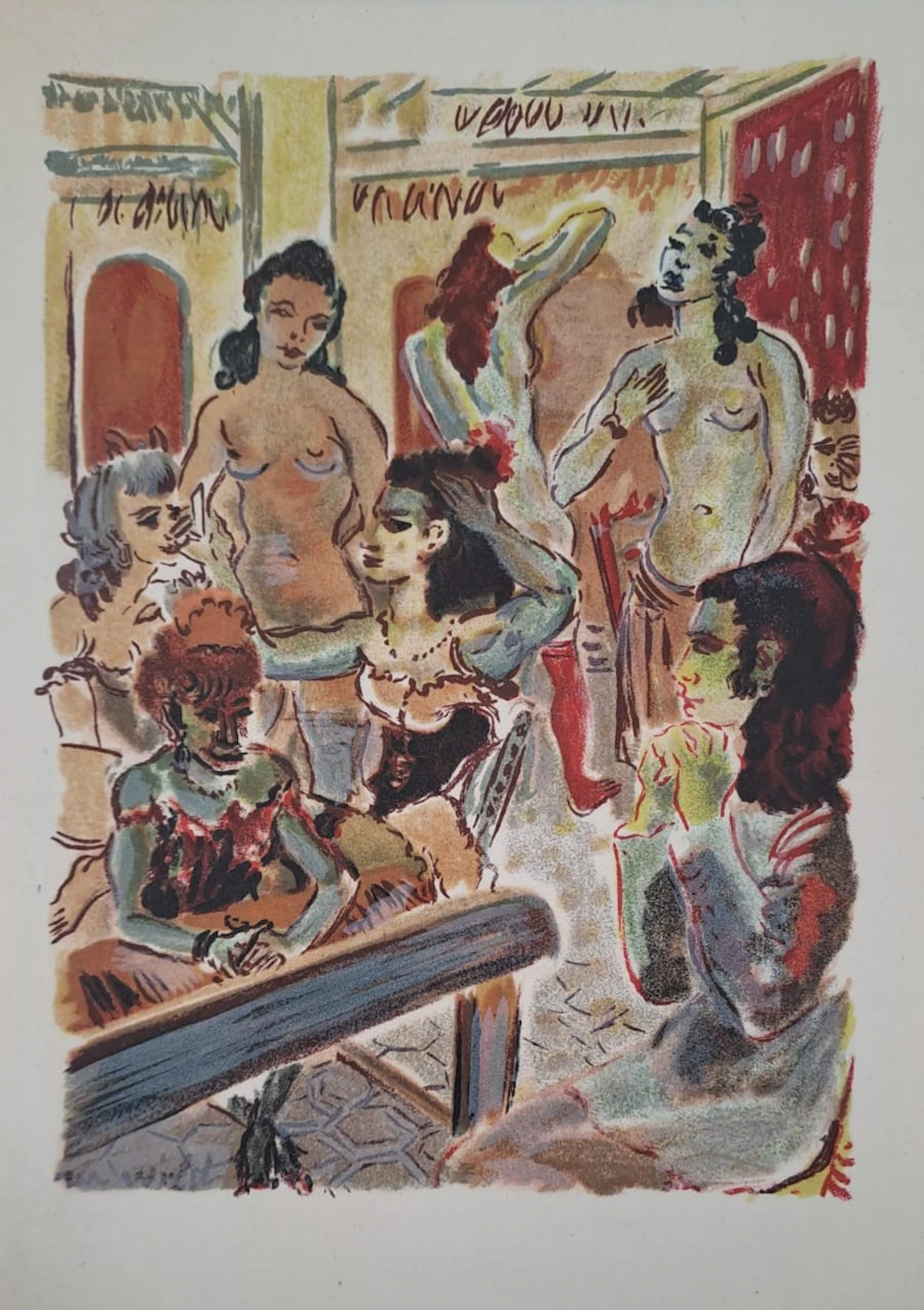 Roger Wild - La loge - Lithographie originale signée