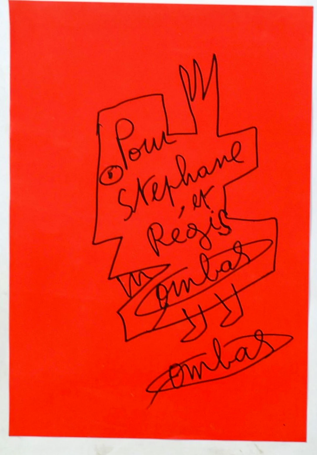 Robert Combas - Personnage - Dédicace au Marker sur papier - 2000 - Signé