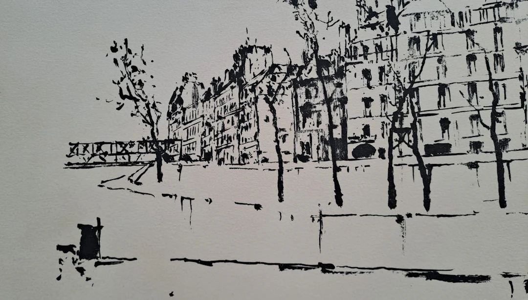 Michel de Gallard - Quai de Seine - Lithographie originale signée