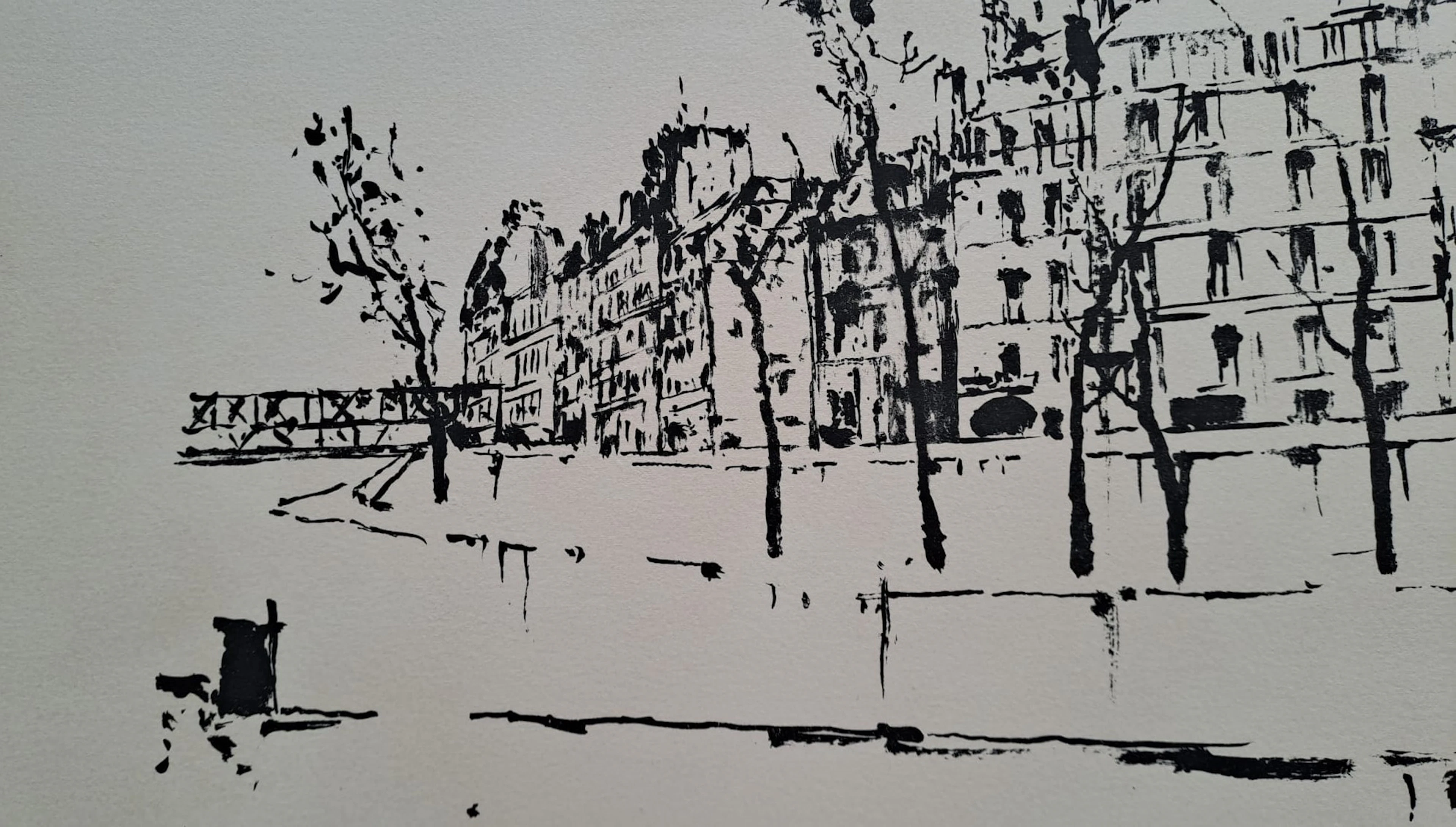 Michel de Gallard - Quai de Seine - Lithographie originale signée