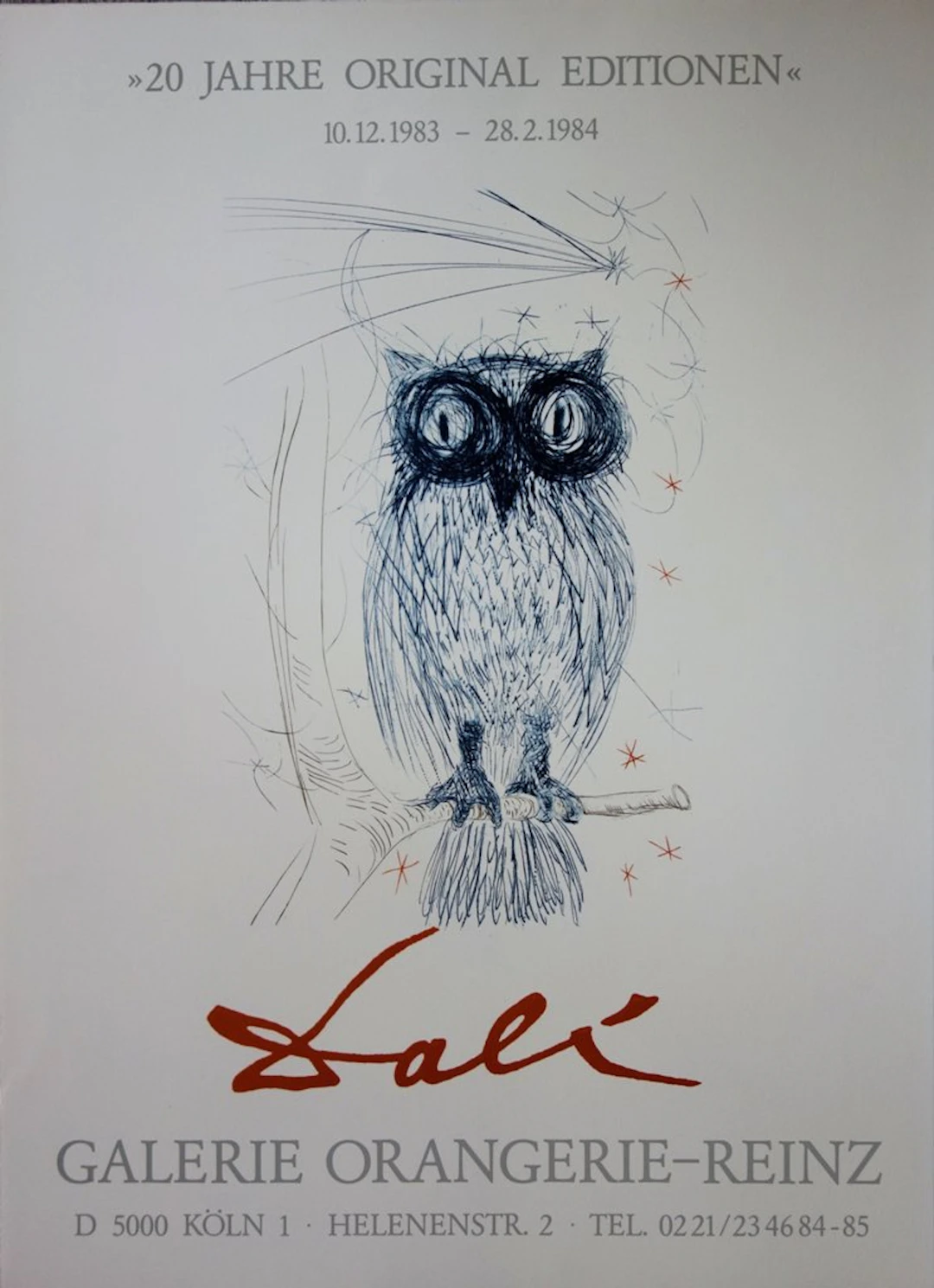 Salvador DALI : La Chouette Bleue - Lithographie signée