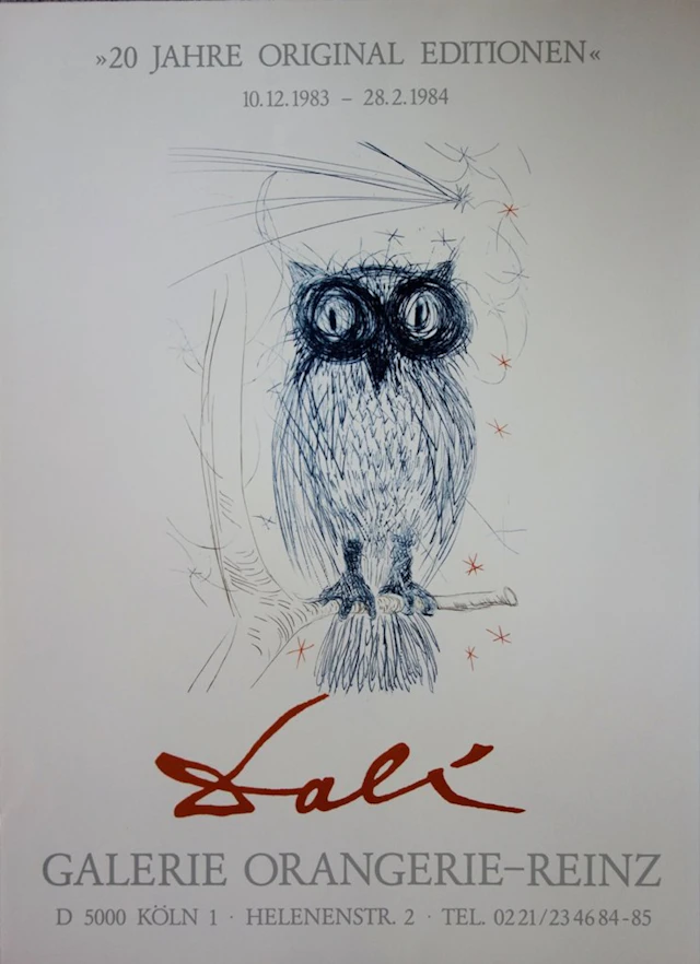 Salvador DALI : La Chouette Bleue - Lithographie signée