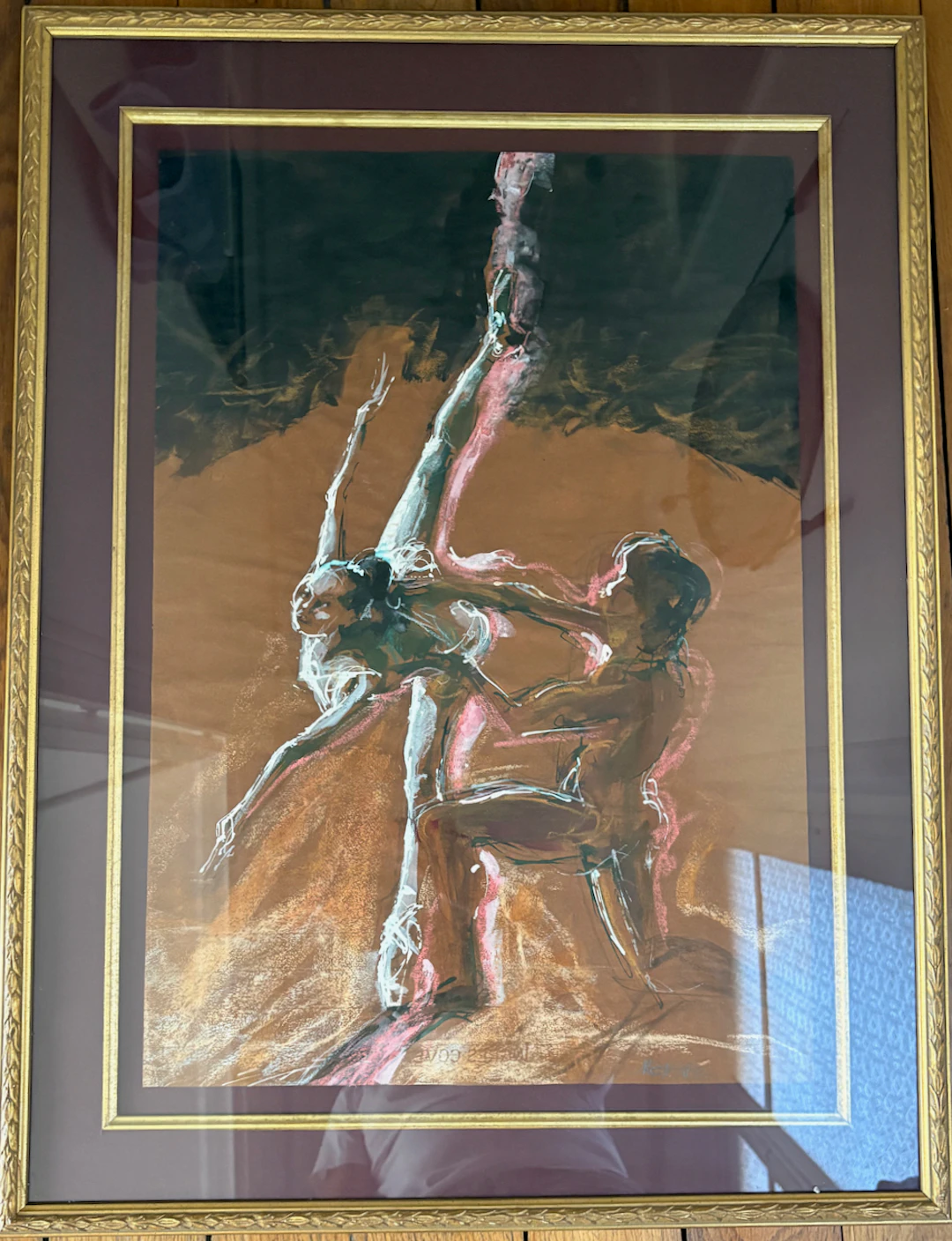 Jacques Pecnard- Le Ballet - Pastel Crayon et Aquarelle , signée