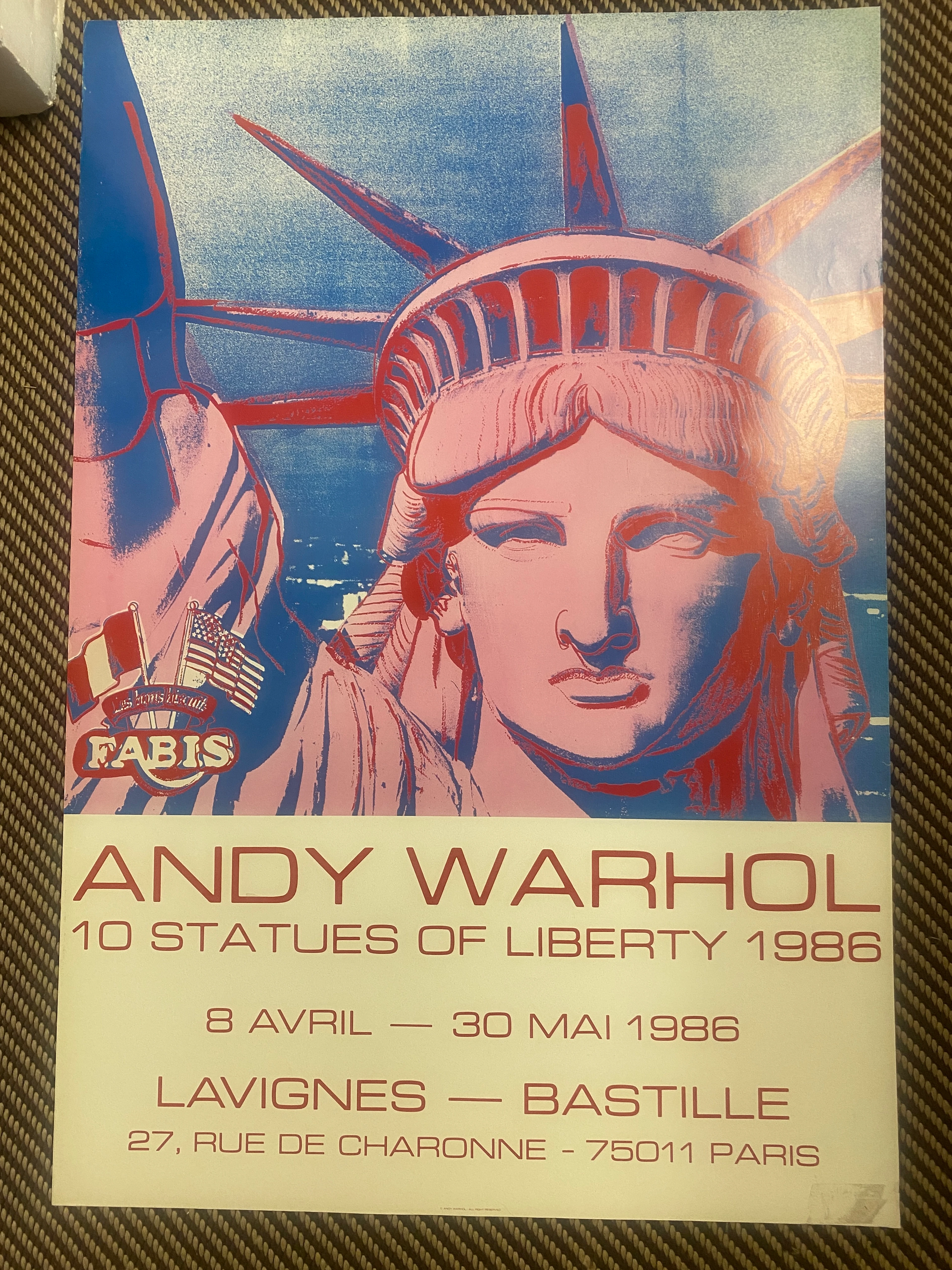 Andy Warhol - 10 statues of Liberty, 1986, Affiche signée à la main