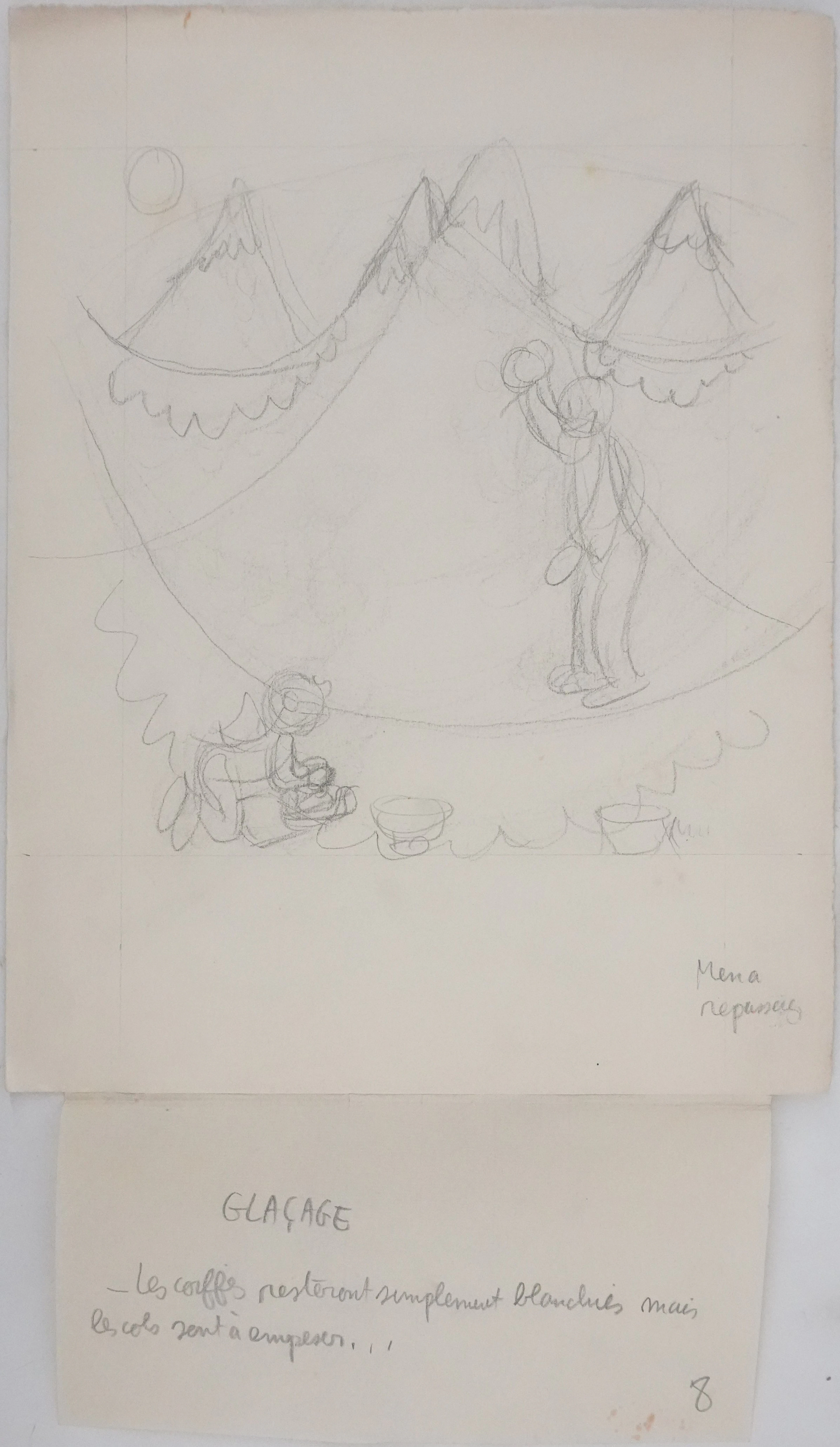 Jean EFFEL : Glaçage, Dessin préparatoire original