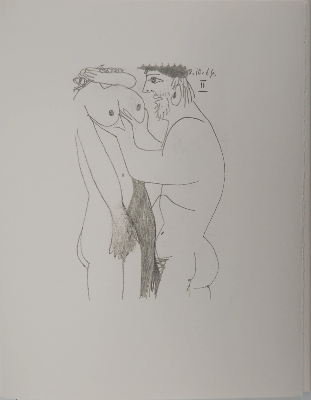 Pablo PICASSO : Le Goût du Bonheur, Couple amoureux, Lithographie