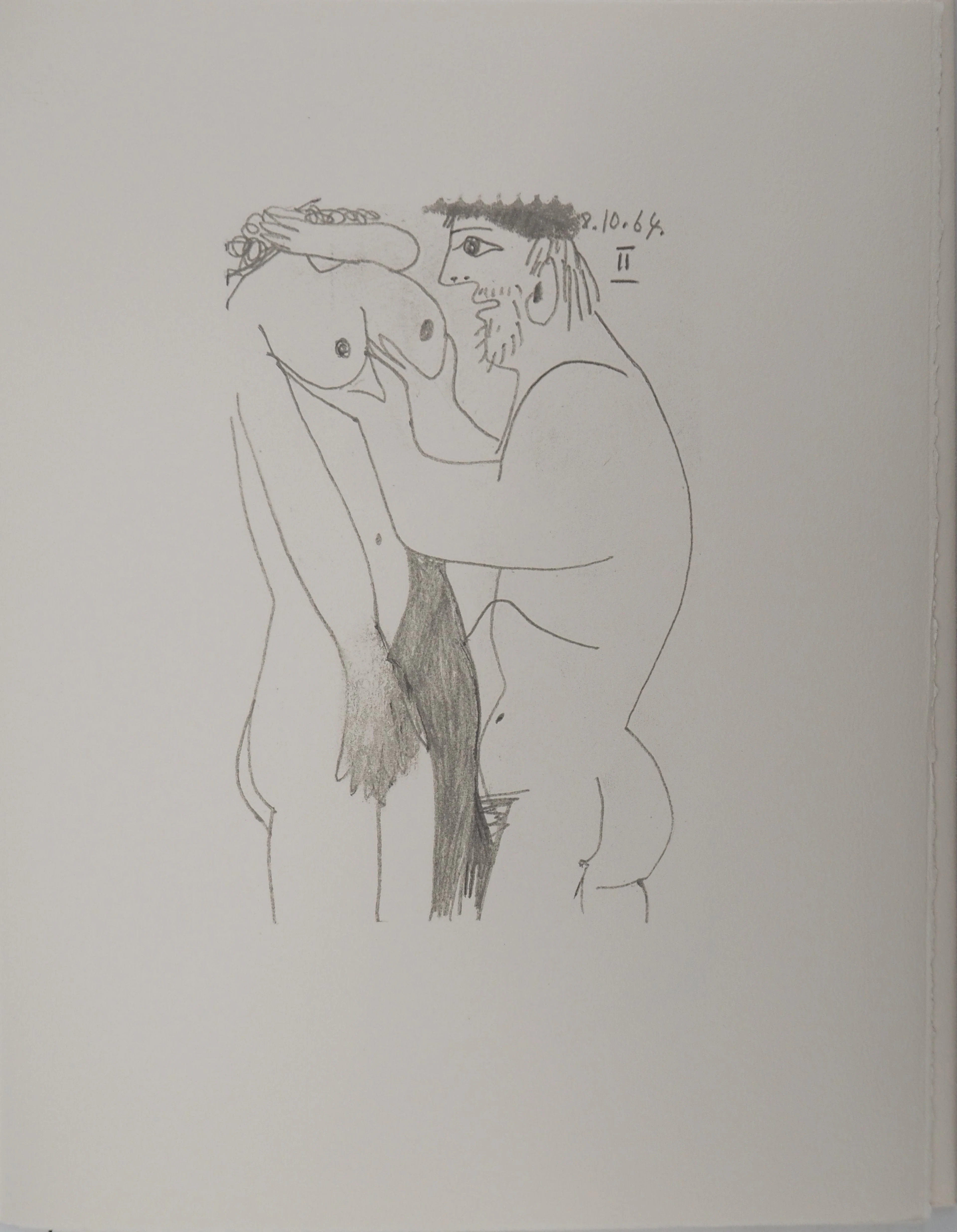 Pablo PICASSO : Le Goût du Bonheur, Couple amoureux, Lithographie