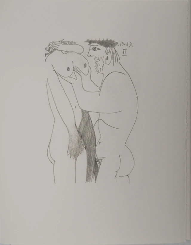 Pablo PICASSO : Le Goût du Bonheur, Couple amoureux, Lithographie