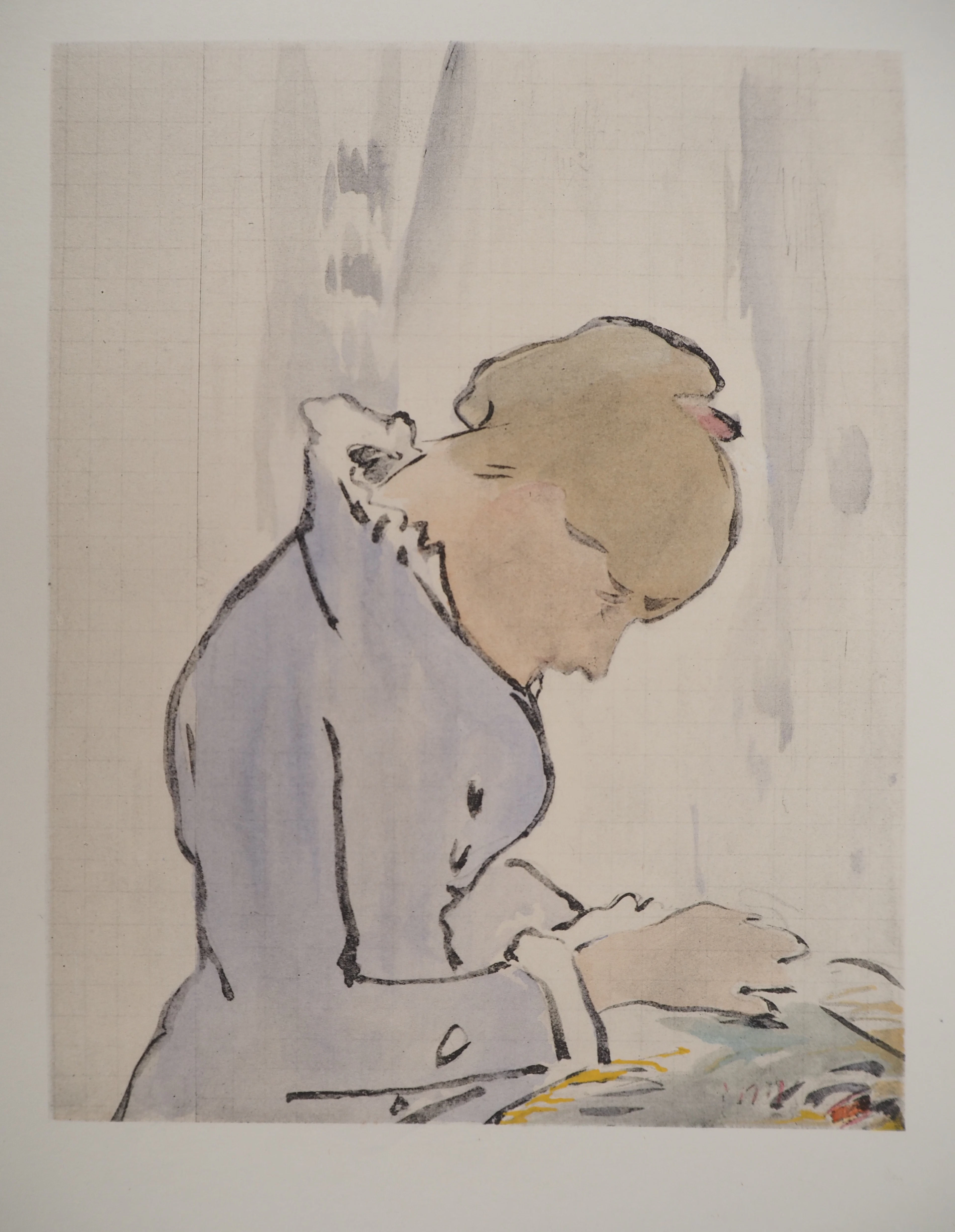 Berthe MORISOT : La couturière, Lithographie