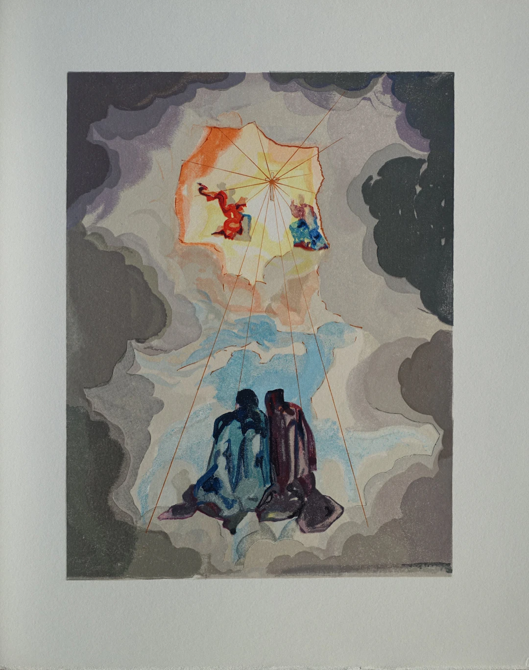 Salvador DALI : Extase de Dante, Bois gravé original