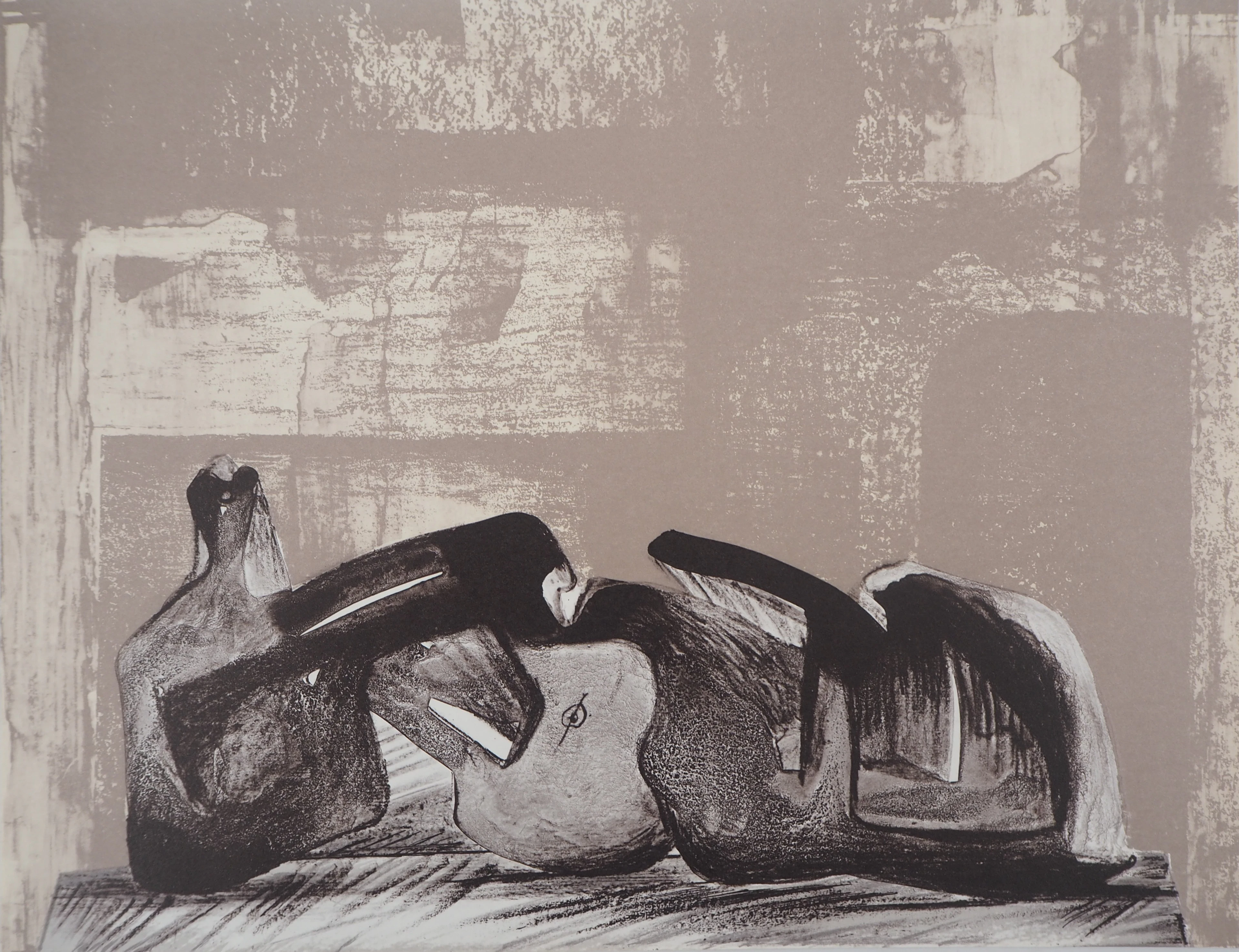 Henry MOORE : Reclining figure - Lithographie originale