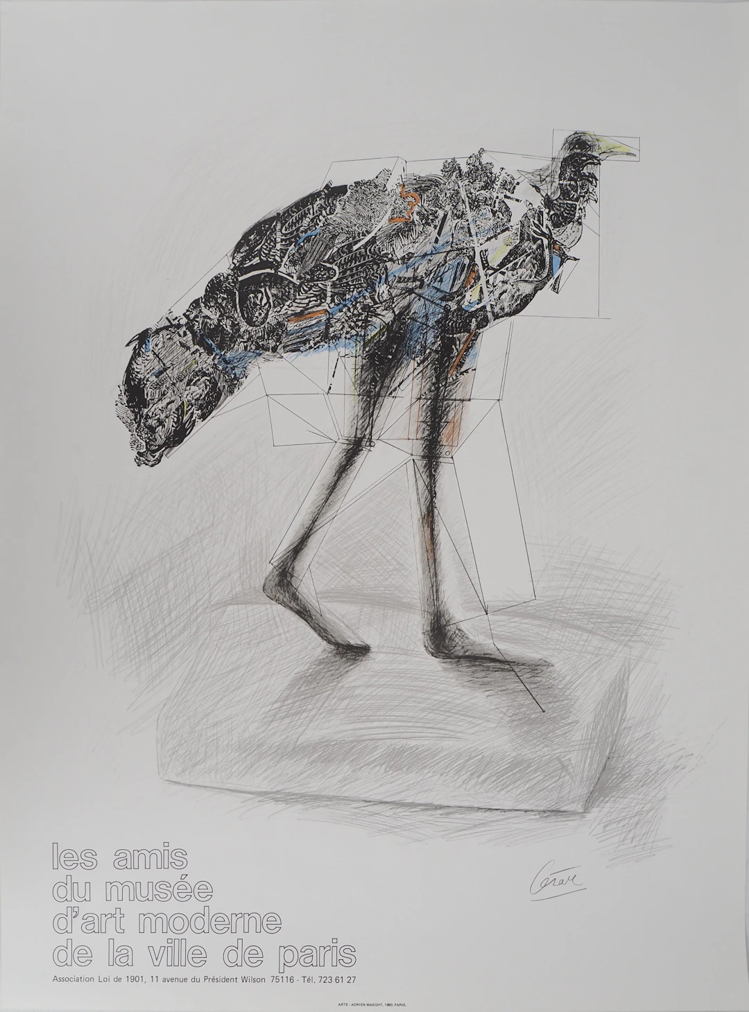CESAR : Poule en marche - Lithographie signée