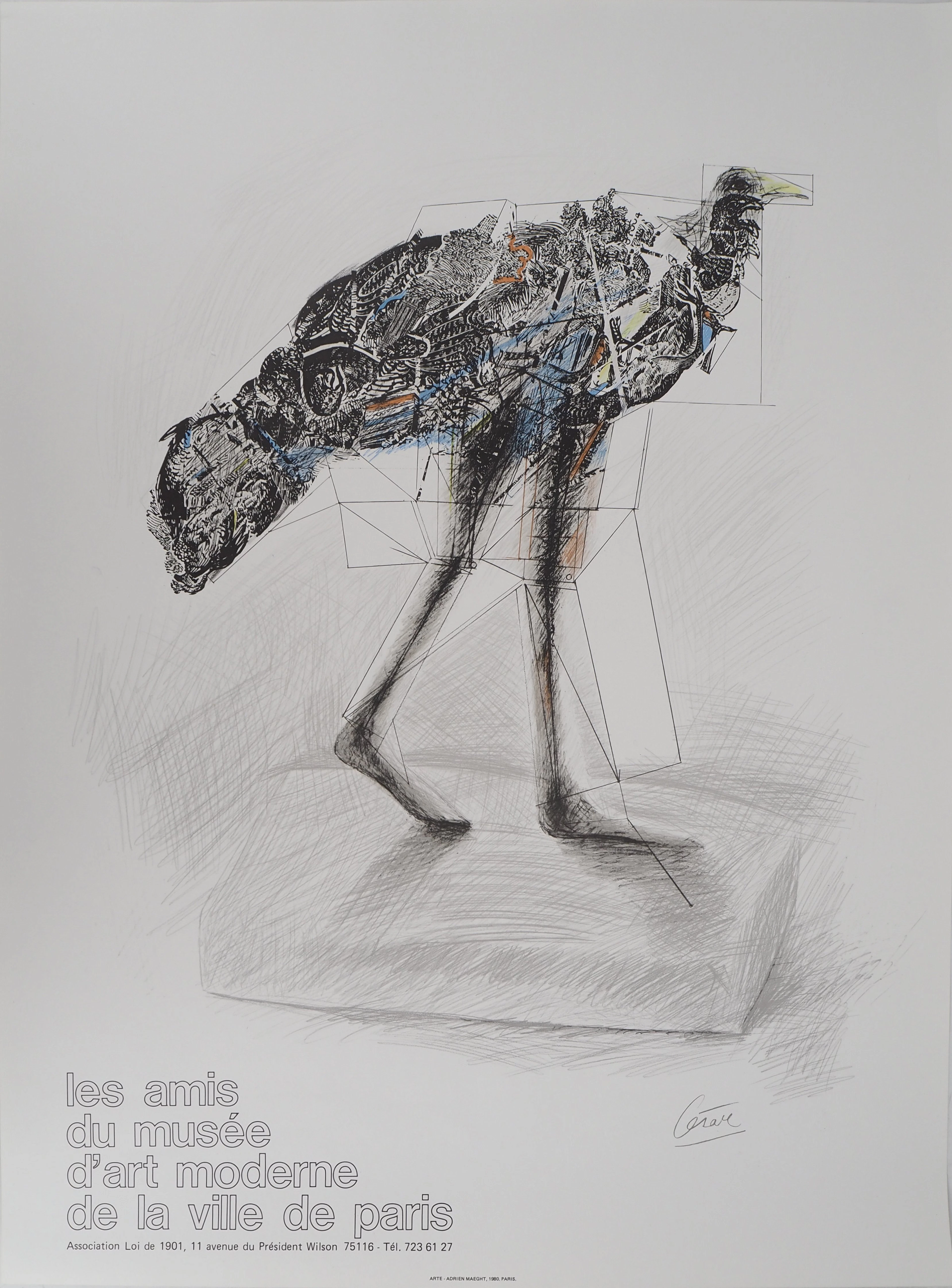 CESAR : Poule en marche - Lithographie signée