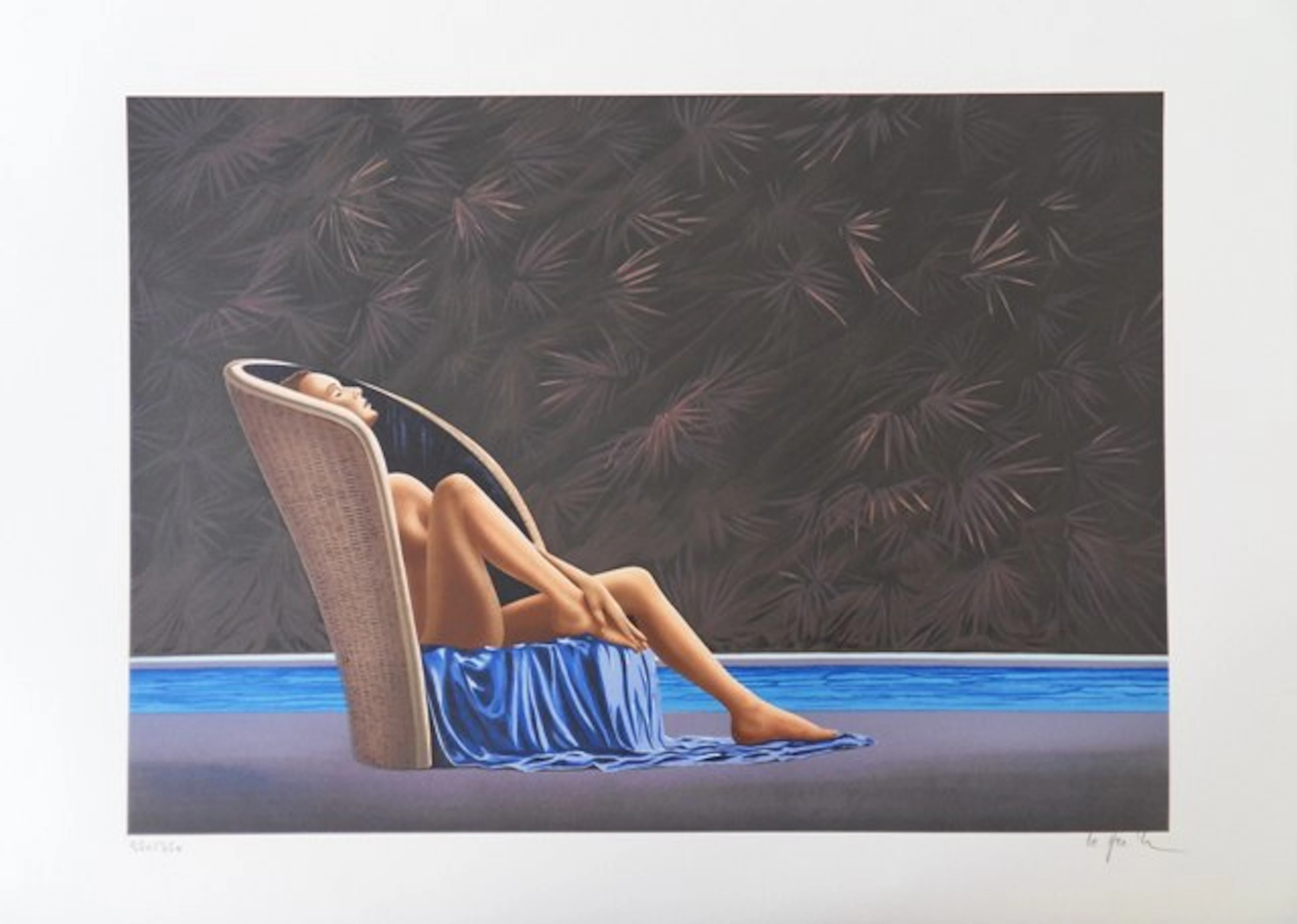 Patrick LE HEC’H : Femme nue se prélassant - Lithographie originale signée