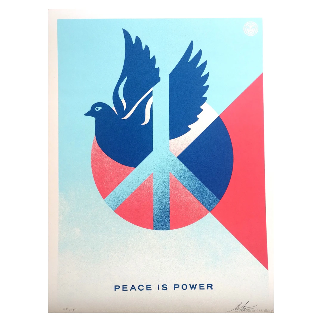 SHEPARD FAIREY (OBEY) – Peace Is Power (Blue Dove) - sérigraphie signée