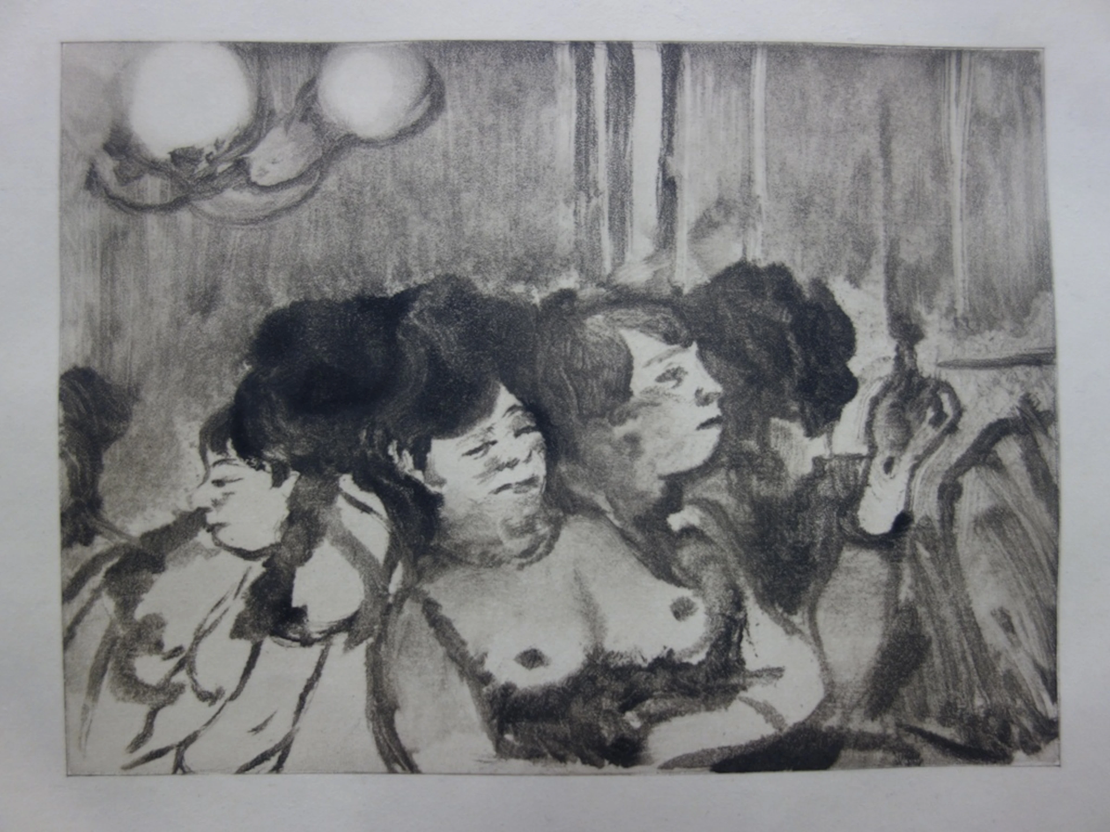Edgar DEGAS : En attendant un client - Gravure originale, 1935