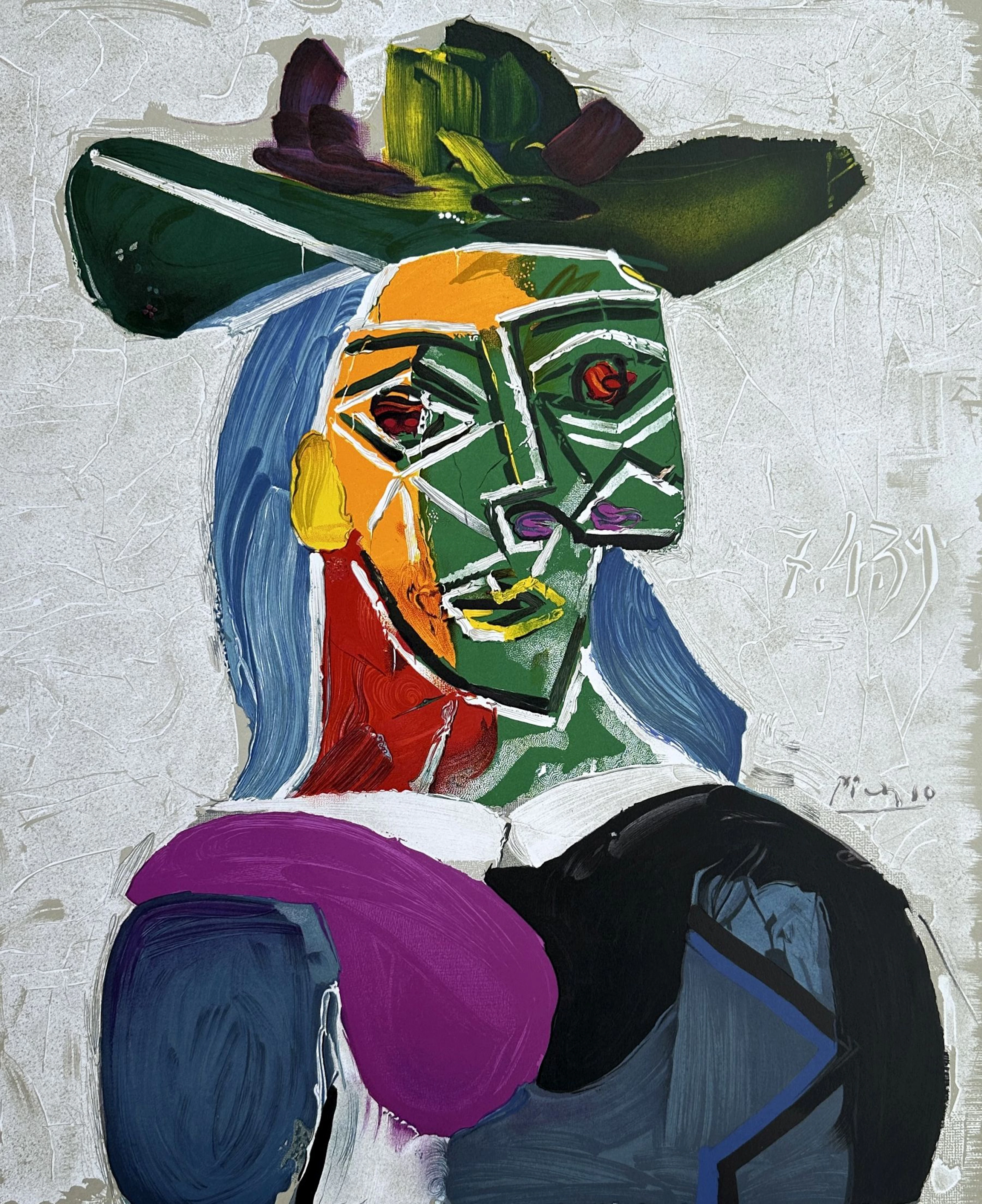 Pablo PICASSO (d’après) - Femme au chapeau (Dora Maar) - Lithographie
