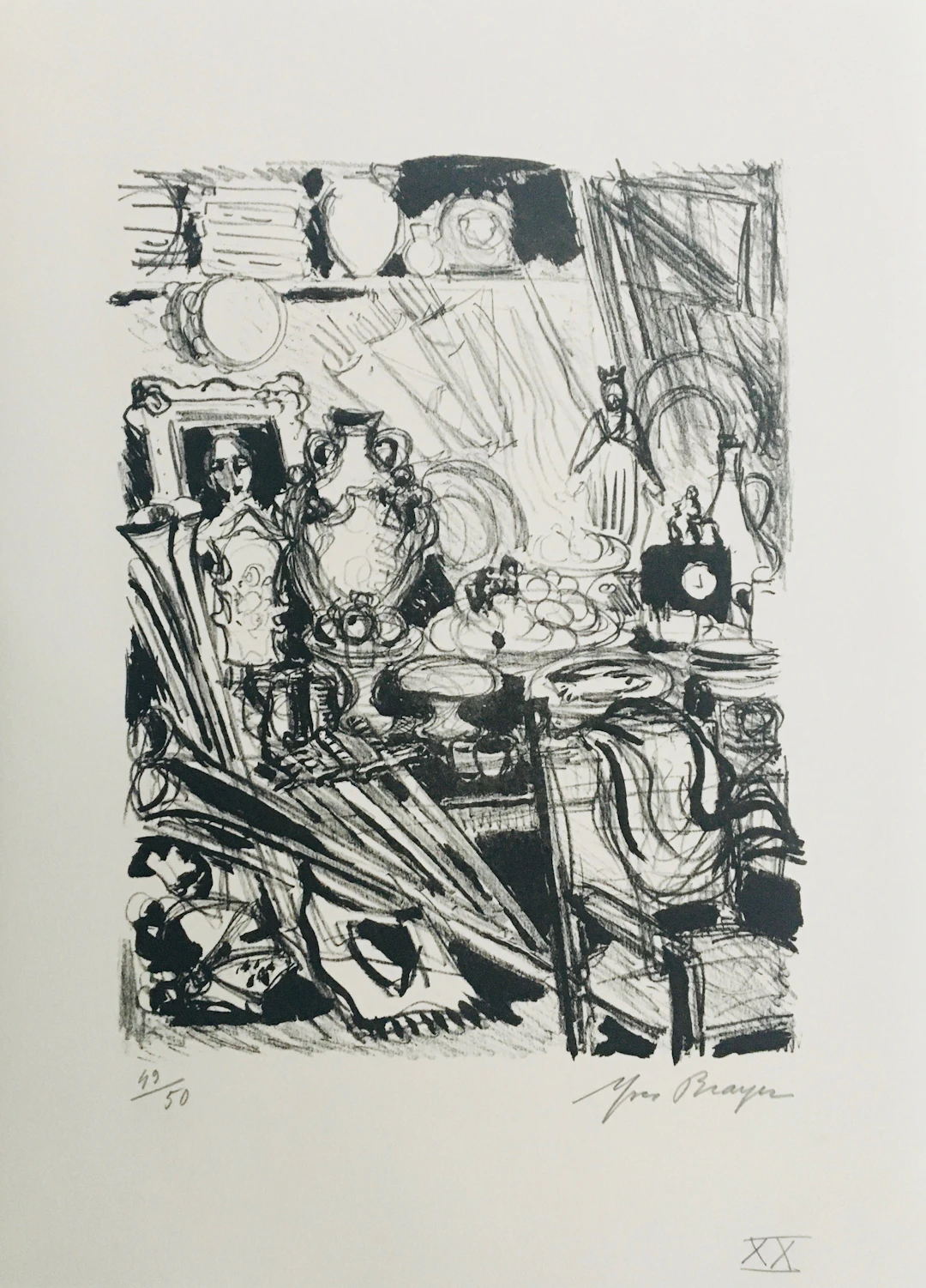 Yves BRAYER - Le magasin aux accessoires, 1969 - Lithographie signée au crayon