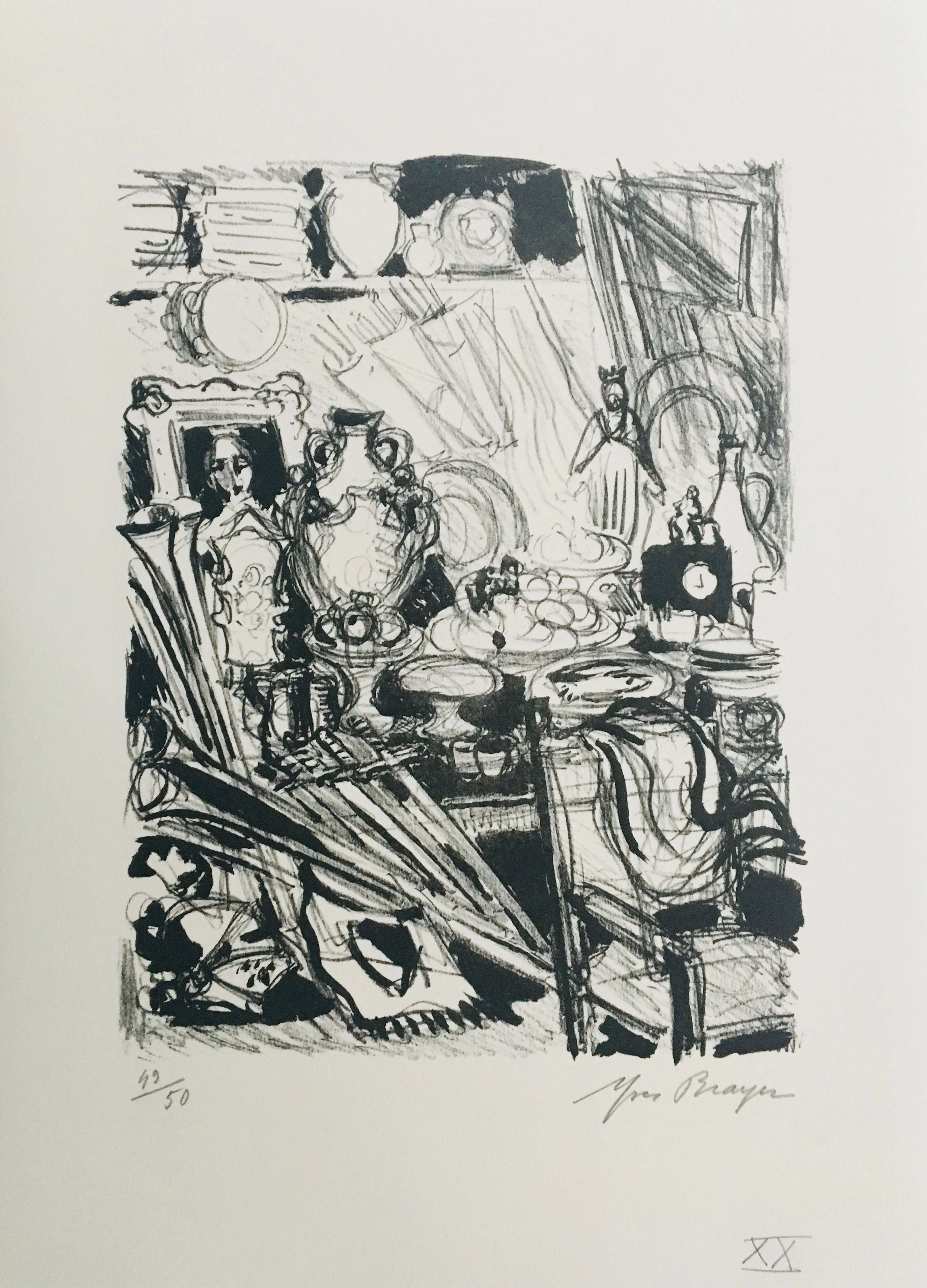 Yves BRAYER - Le magasin aux accessoires, 1969 - Lithographie signée au crayon