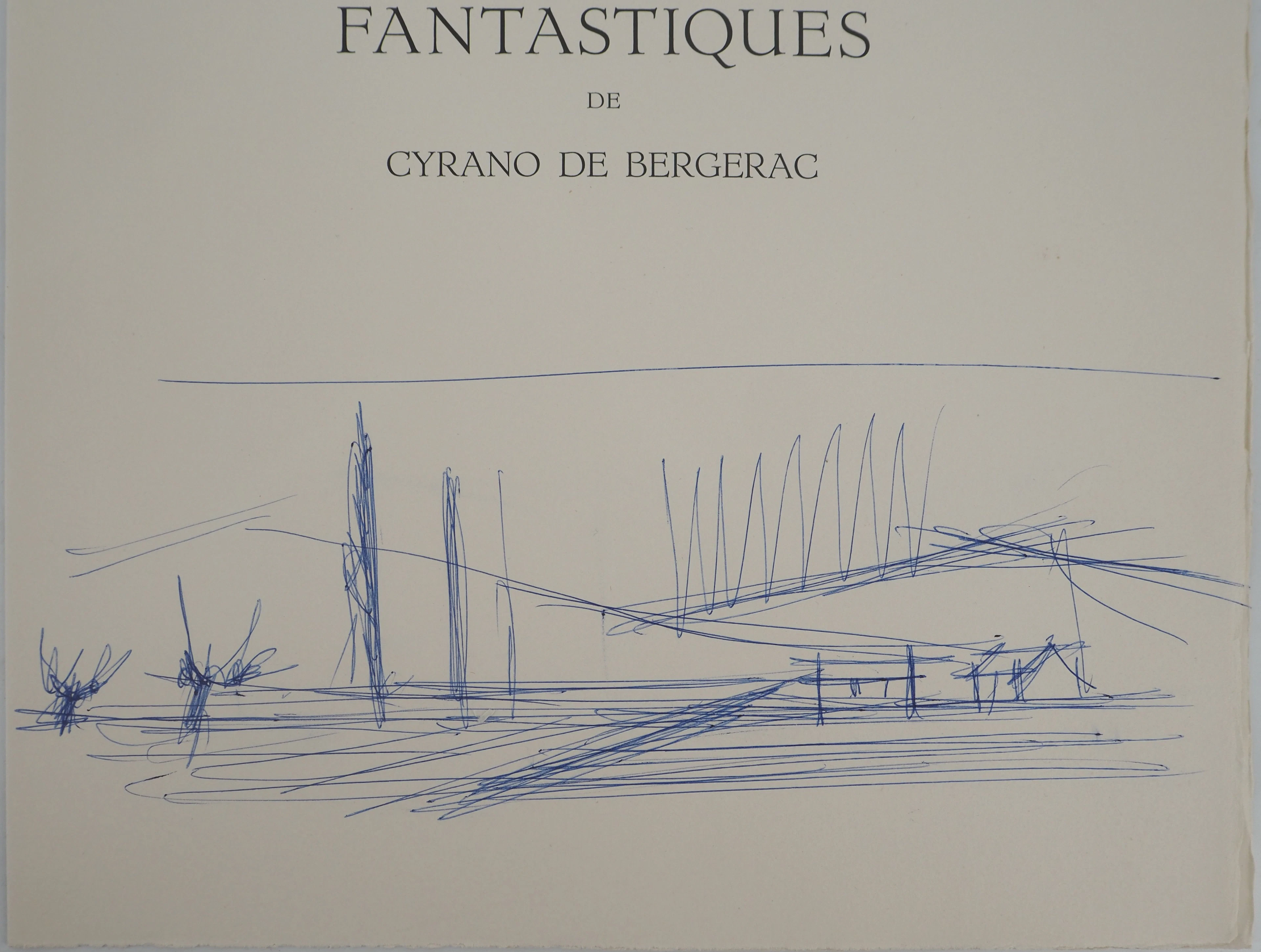 Bernard BUFFET : Provence, Paysage aux montagnes - Dessin original