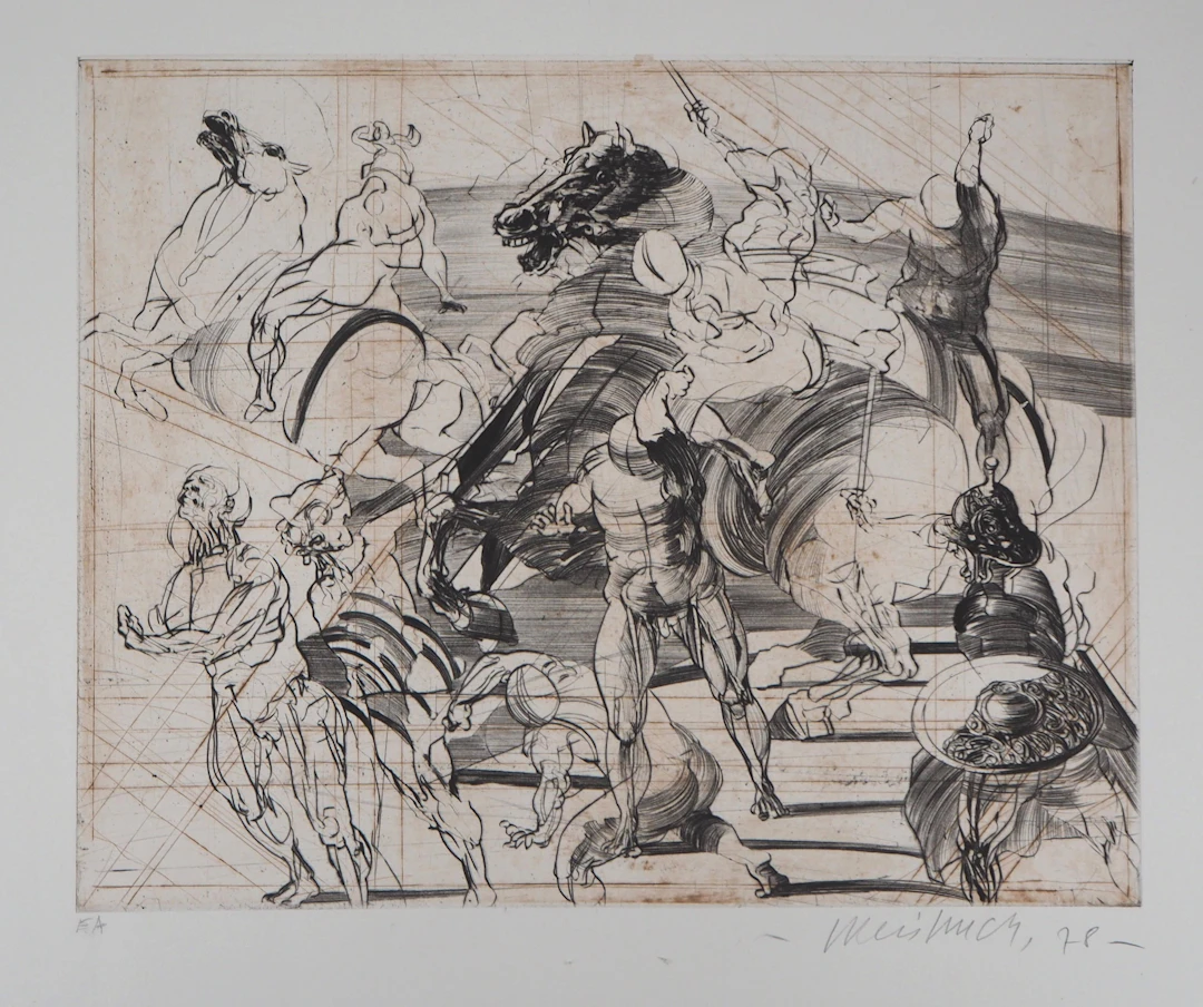 Claude WEISBUCH : Massacre, 1978 - Gravure originale signée