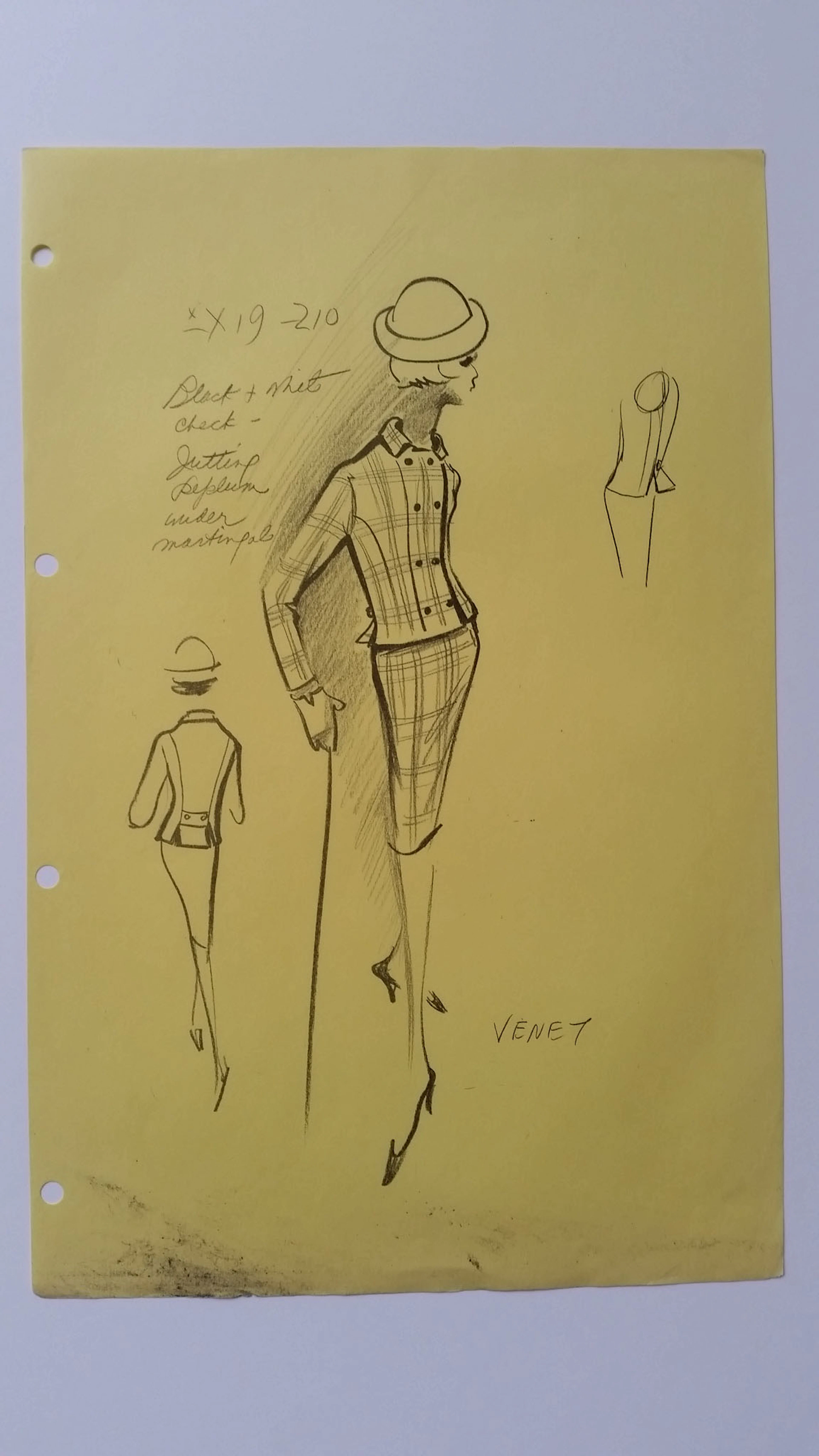 Philippe Venet - Croquis tailleur jupe