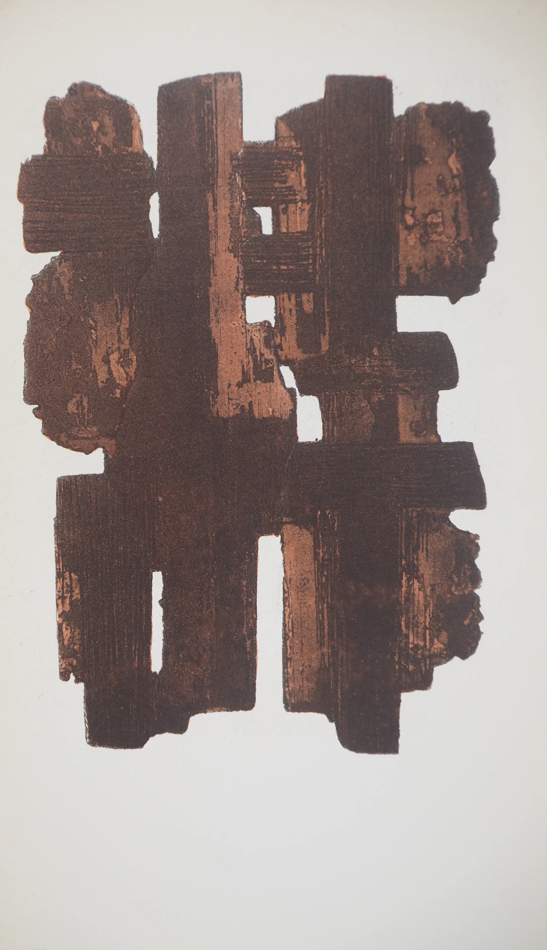 Pierre SOULAGES : Eau Forte IX, Lithographie et pochoir